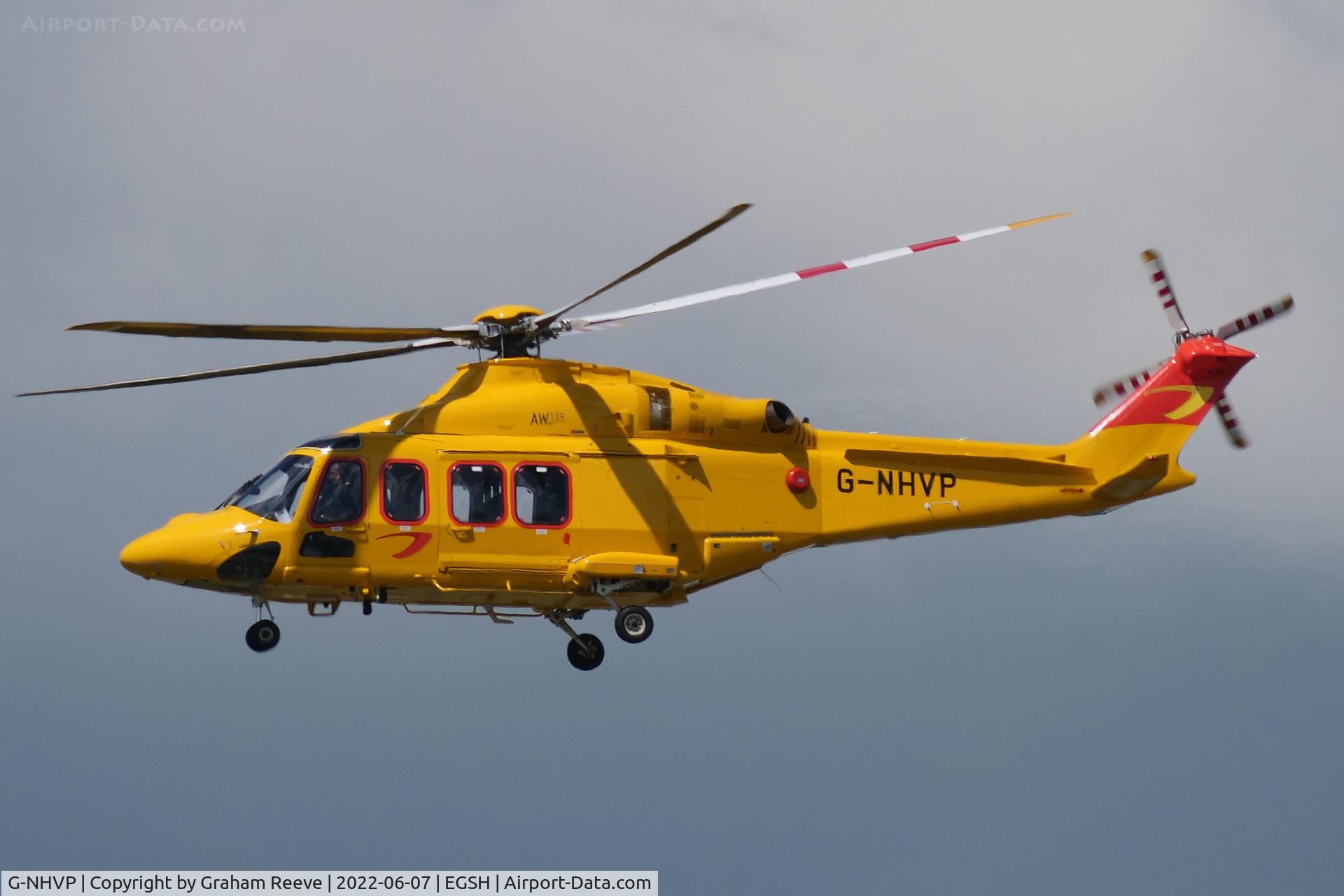 G-NHVP, 2018 AgustaWestland AW-139 C/N 41513, Landing at Norwich.