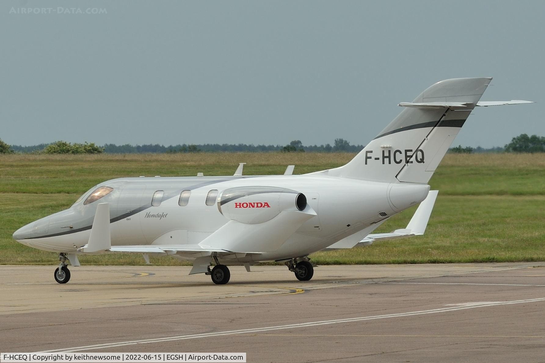 F-HCEQ, 2017 Honda HA-420 HondaJet C/N 42000090, Arriving at Norwich from Amsterdam.