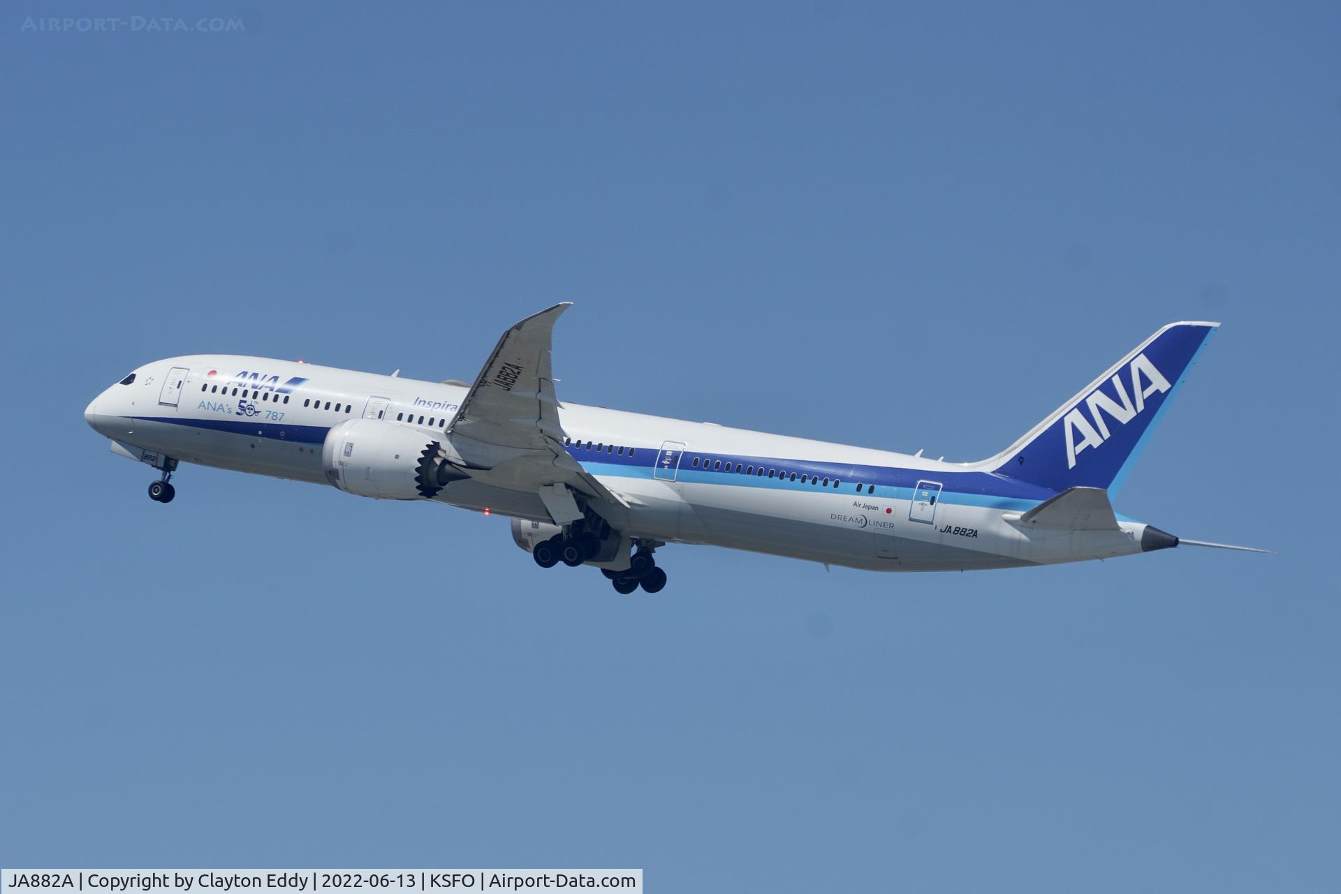 JA882A, 2016 Boeing 787-9 Dreamliner C/N 43872, SFO 2022.