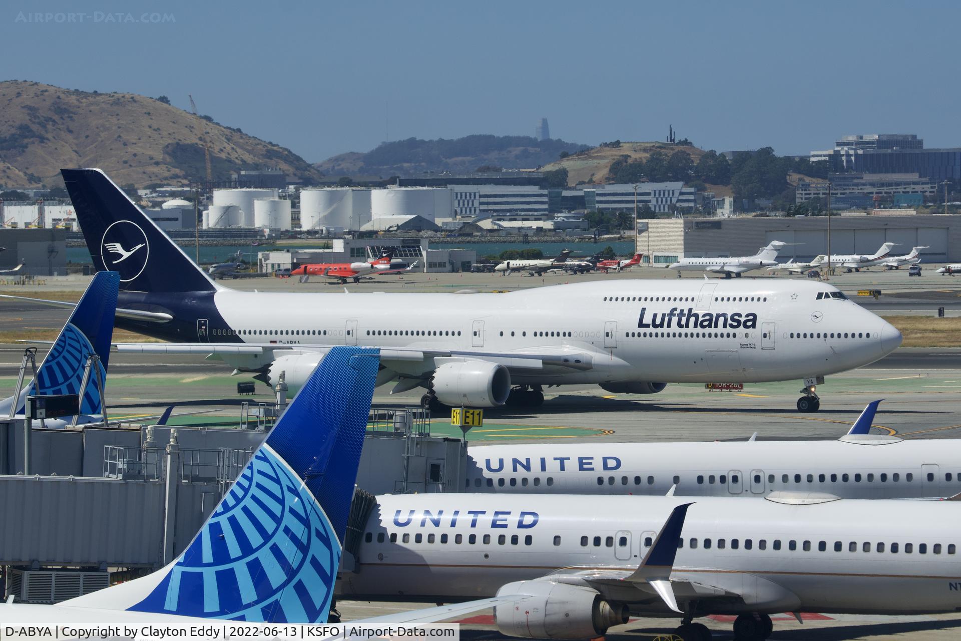D-ABYA, 2012 Boeing 747-830 C/N 37827, Sky Terrace SFO 2022.