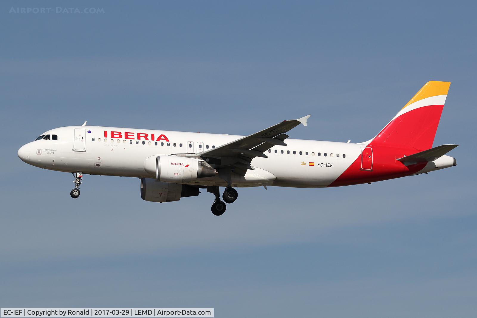 EC-IEF, 2001 Airbus A320-214 C/N 1655, at mad