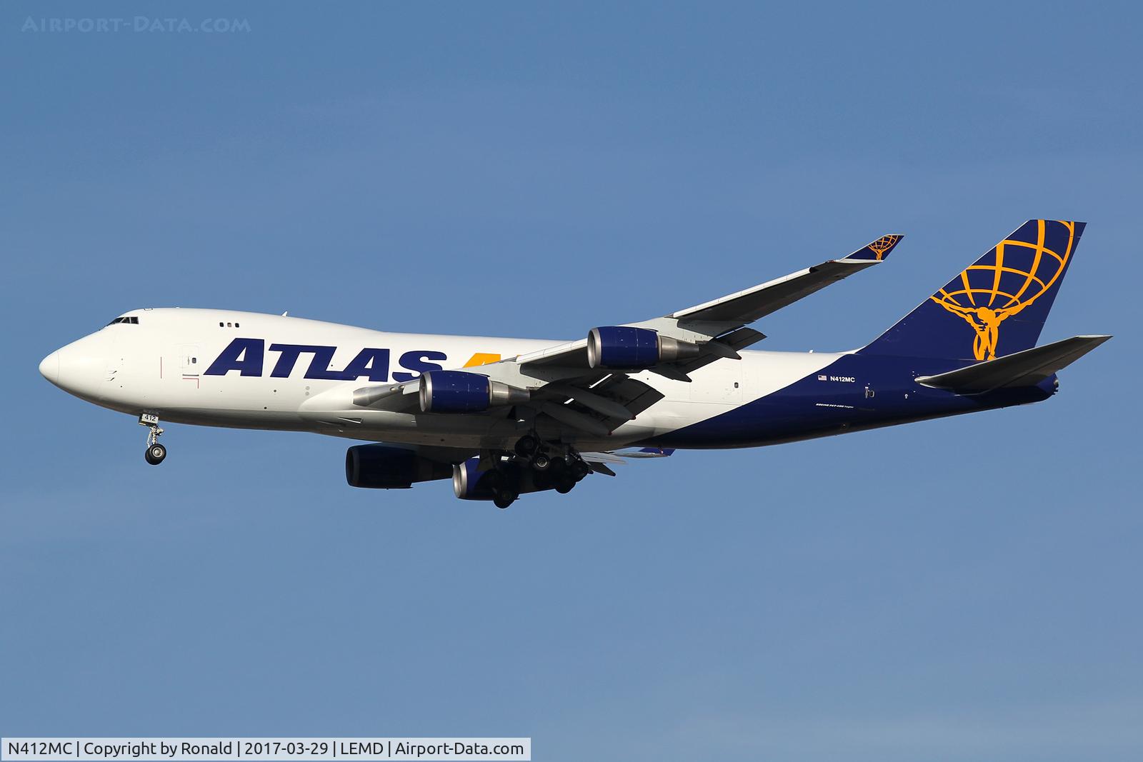 N412MC, 2000 Boeing 747-47UF C/N 30559/1244, at mad