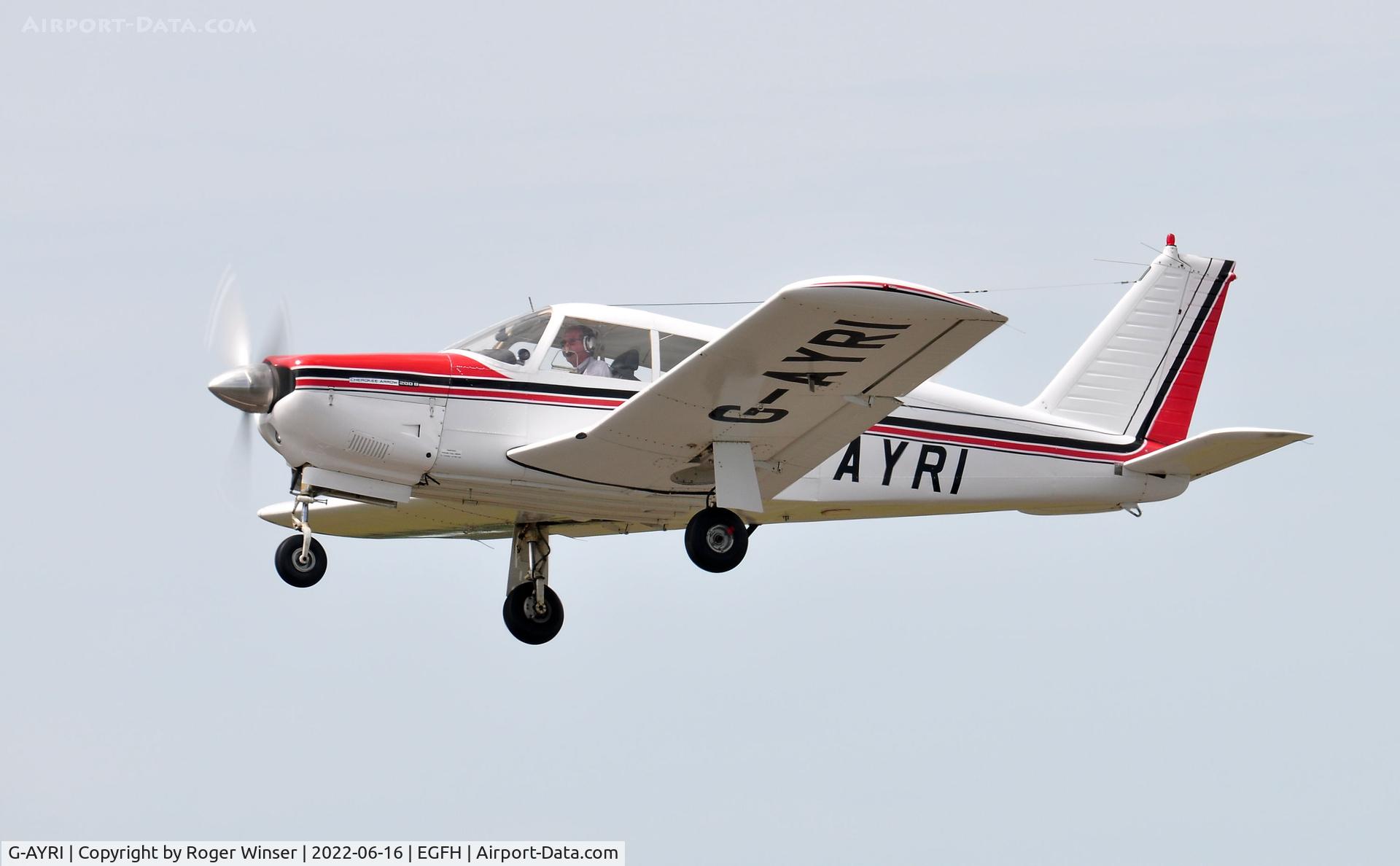 G-AYRI, 1970 Piper PA-28R-200 Cherokee Arrow C/N 28R-7135004, Visiting Cherokee Arrow departing Runway 22.