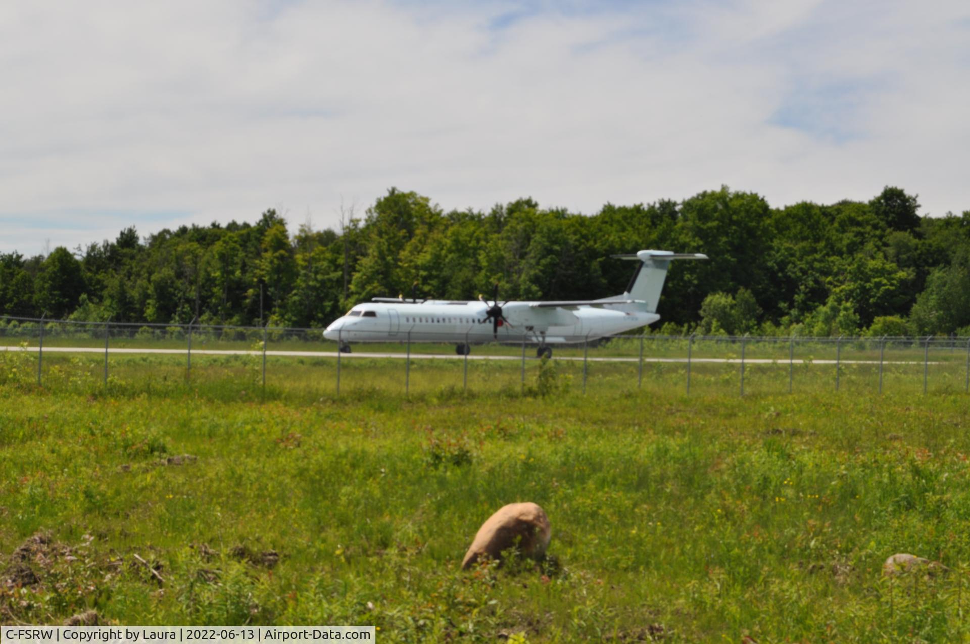 C-FSRW, 2008 De Havilland Canada DHC-8-402Q Dash 8 C/N 4221, Parked at North Runway Apron at Lake Simcoe Regional Airport in Oro-Medonte, Ontario on Line 7.