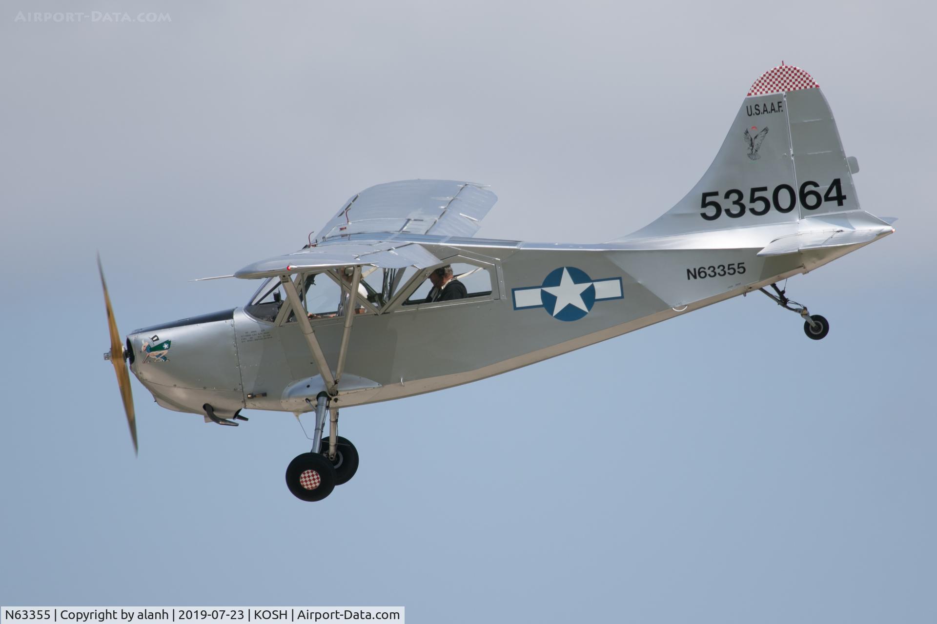 N63355, 1945 Stinson L-5G Sentinel C/N 4646, At AirVenture 2019