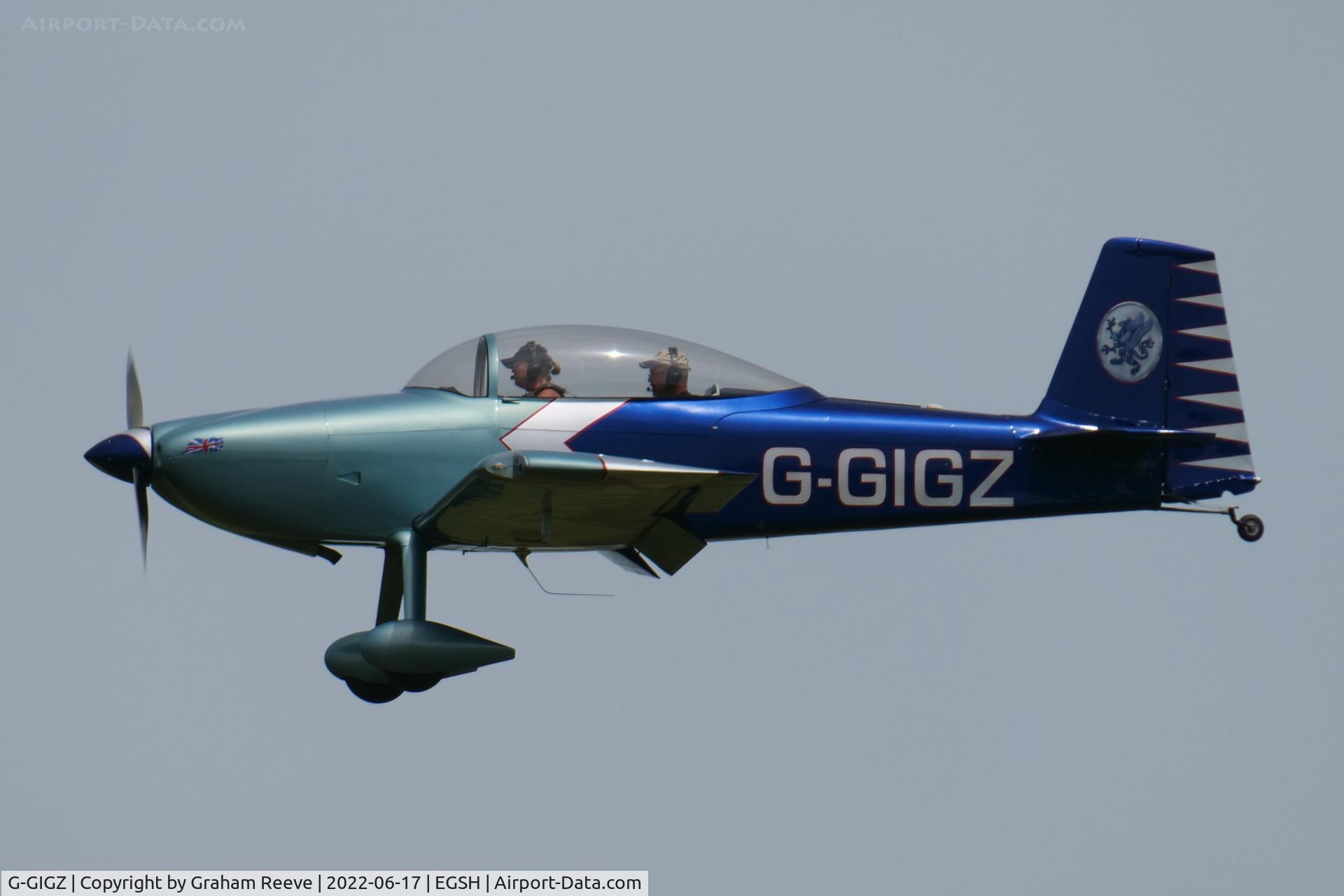 G-GIGZ, 2009 Vans RV-8 C/N PFA 303-14577, Landing at Norwich.