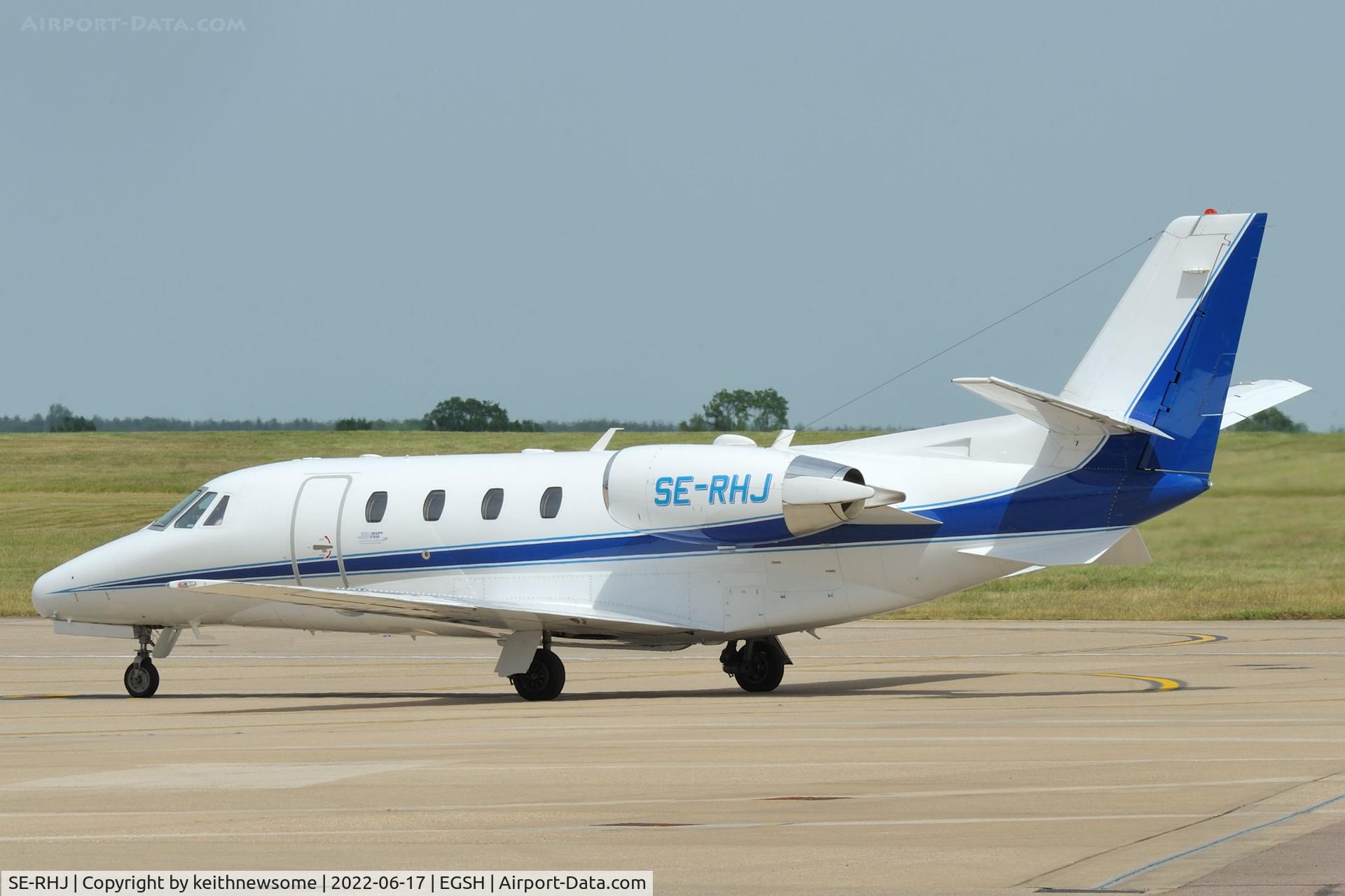 SE-RHJ, 2000 Cessna 560XL Citation Excel C/N 560-5078, Arriving at Norwich from Biggin Hill.