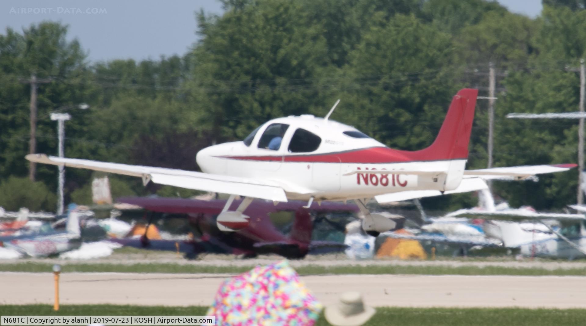 N681C, 2006 Cirrus SR22 C/N 2101, At AirVenture 2019 - poor image but better than none