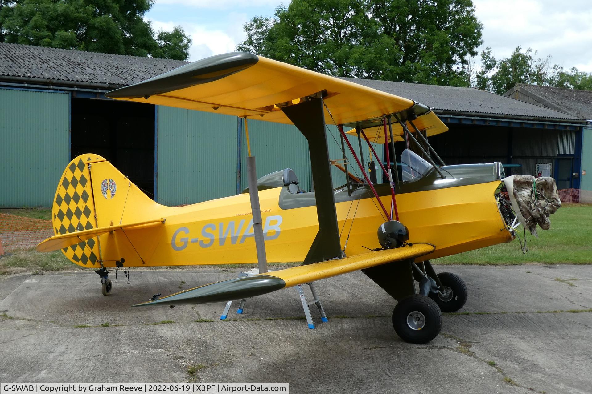 G-SWAB, 2015 Amateur Built Sherwood Ranger XP C/N LAA 237A-15152, Parked at Priory Farm.
