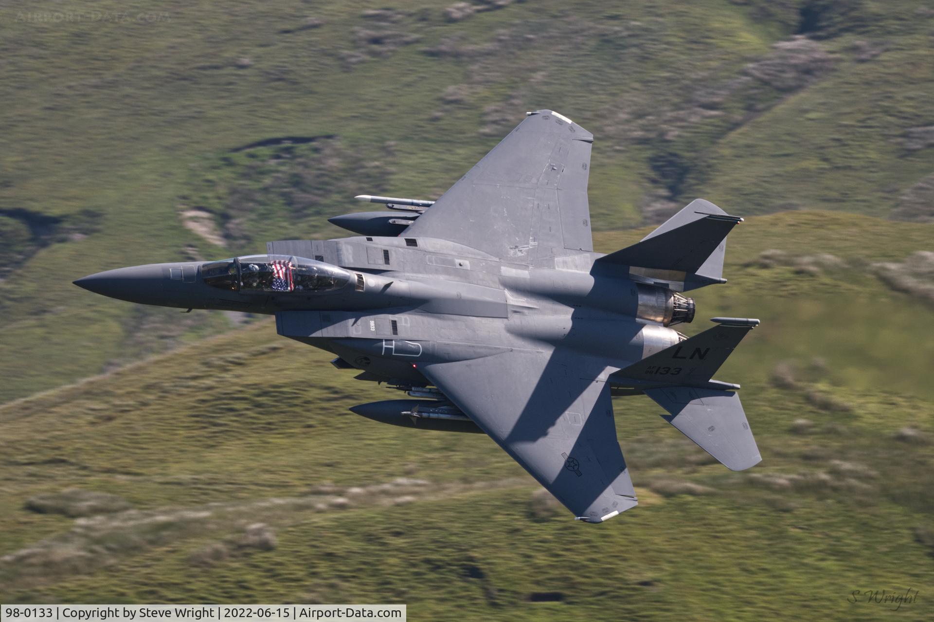 98-0133, 1998 McDonnell Douglas F-15E Strike Eagle C/N 1363/E224, Bwlch Oerdrws Mach Loop Wales