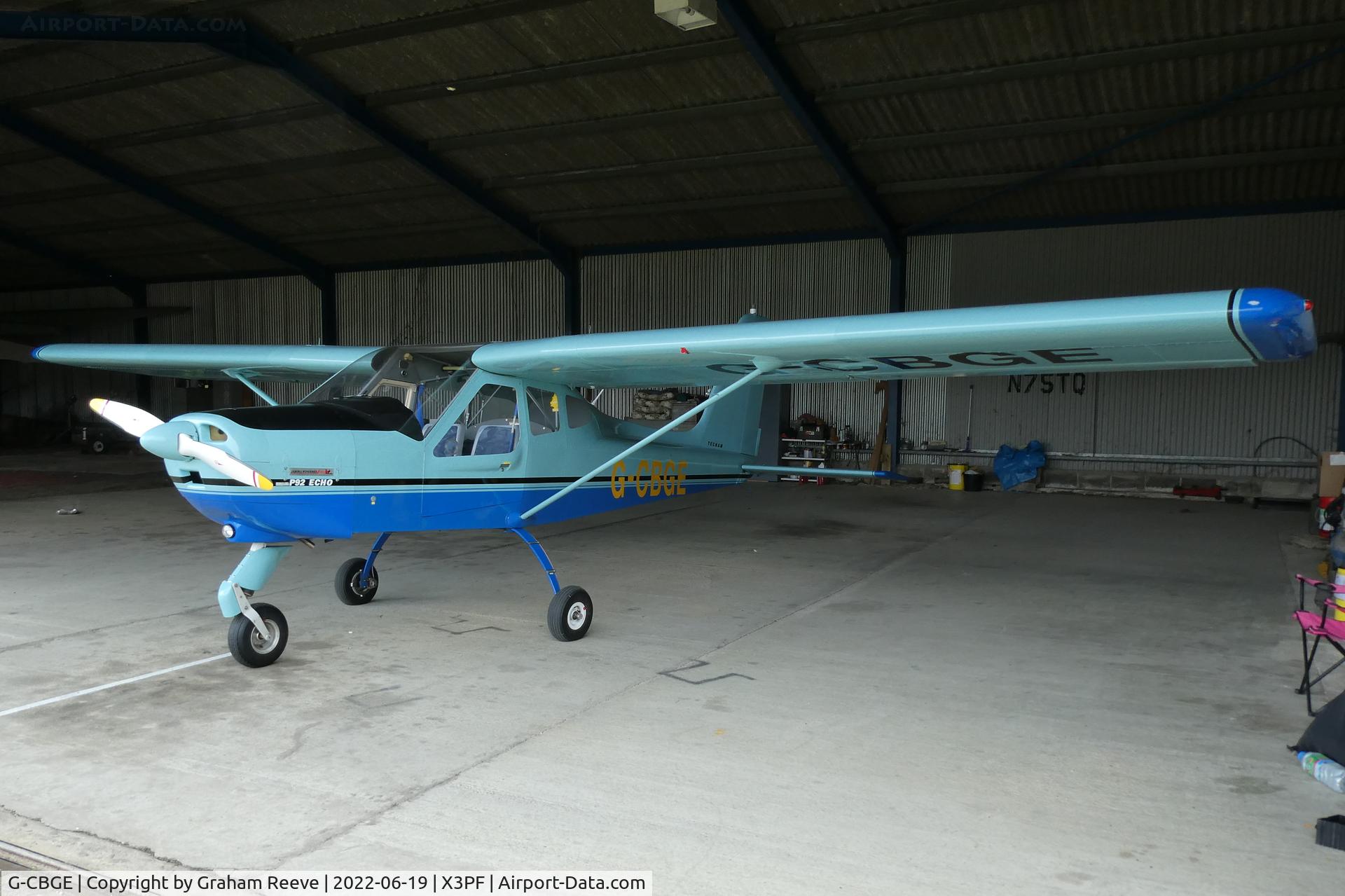 G-CBGE, 2002 Tecnam P-92EA Echo C/N PFA 318-13680, Parked at Priory Farm.