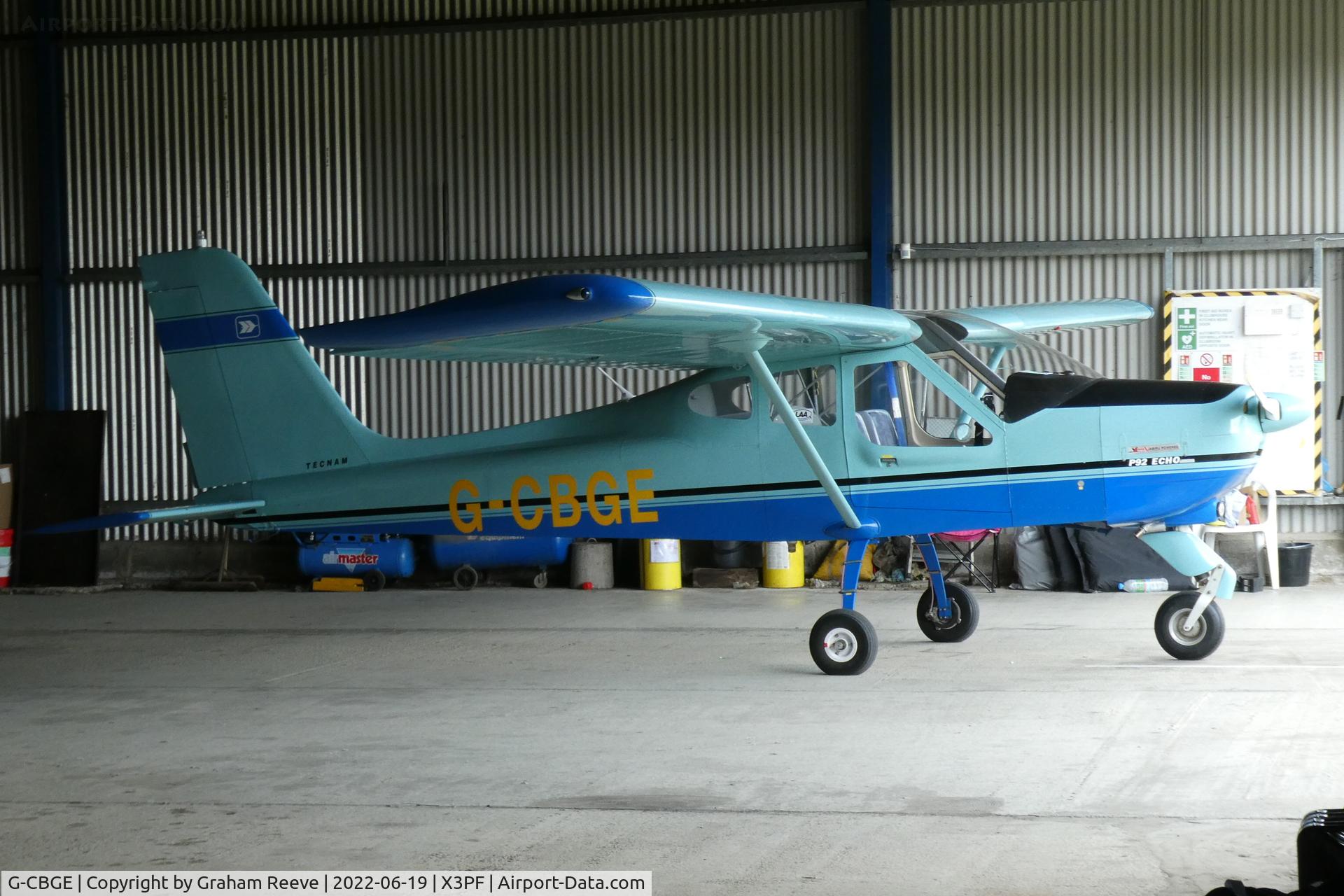 G-CBGE, 2002 Tecnam P-92EA Echo C/N PFA 318-13680, Parked at Priory Farm.