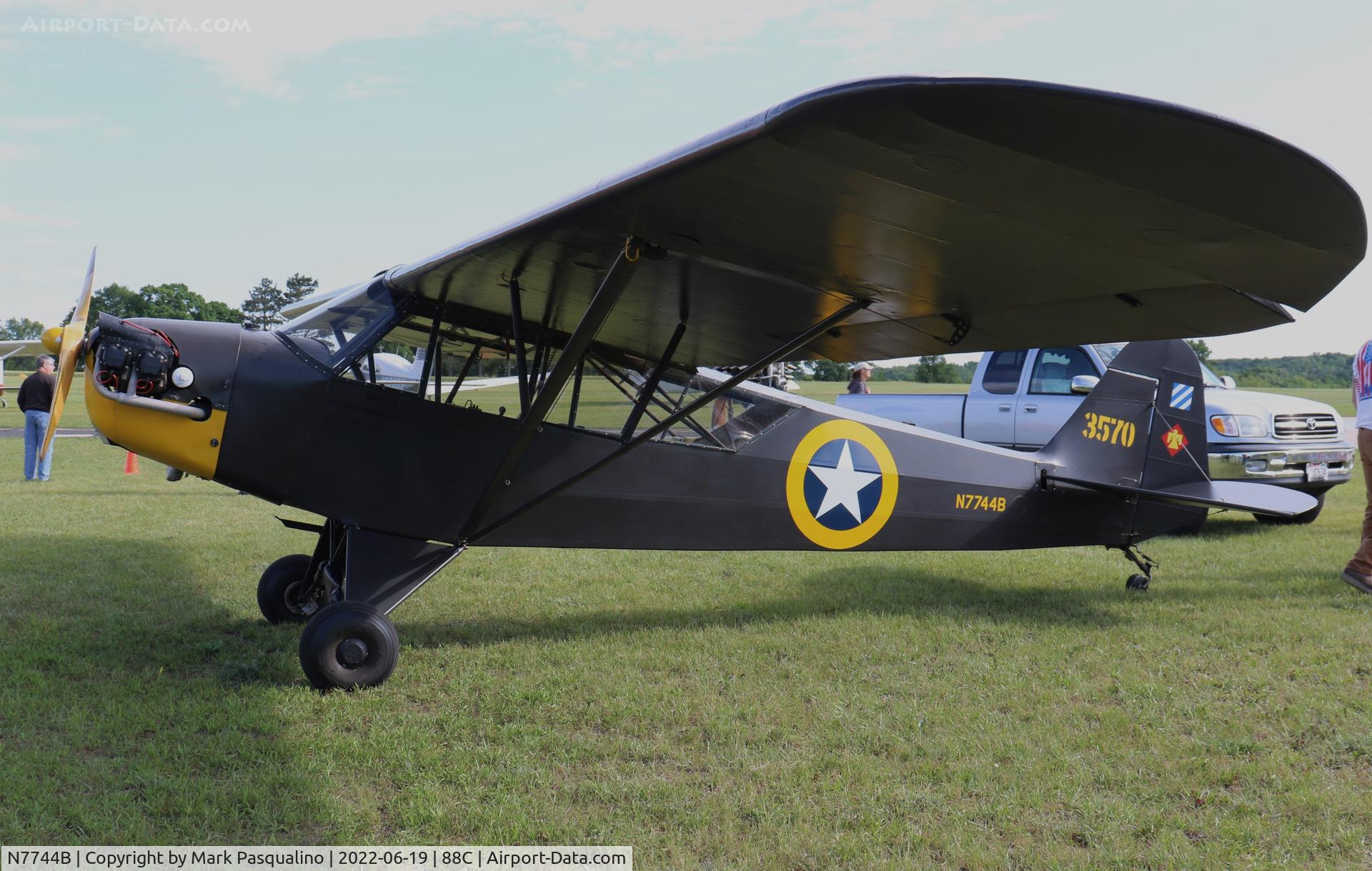 N7744B, 1957 Piper J3C-65 Cub Cub C/N 9265, Piper L-4B