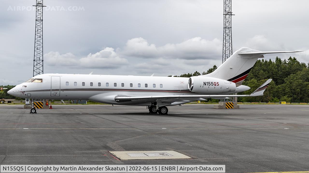 N155QS, Bombardier BD-700-1A10 Global 6000 C/N 9832, Parked at Flesland.
