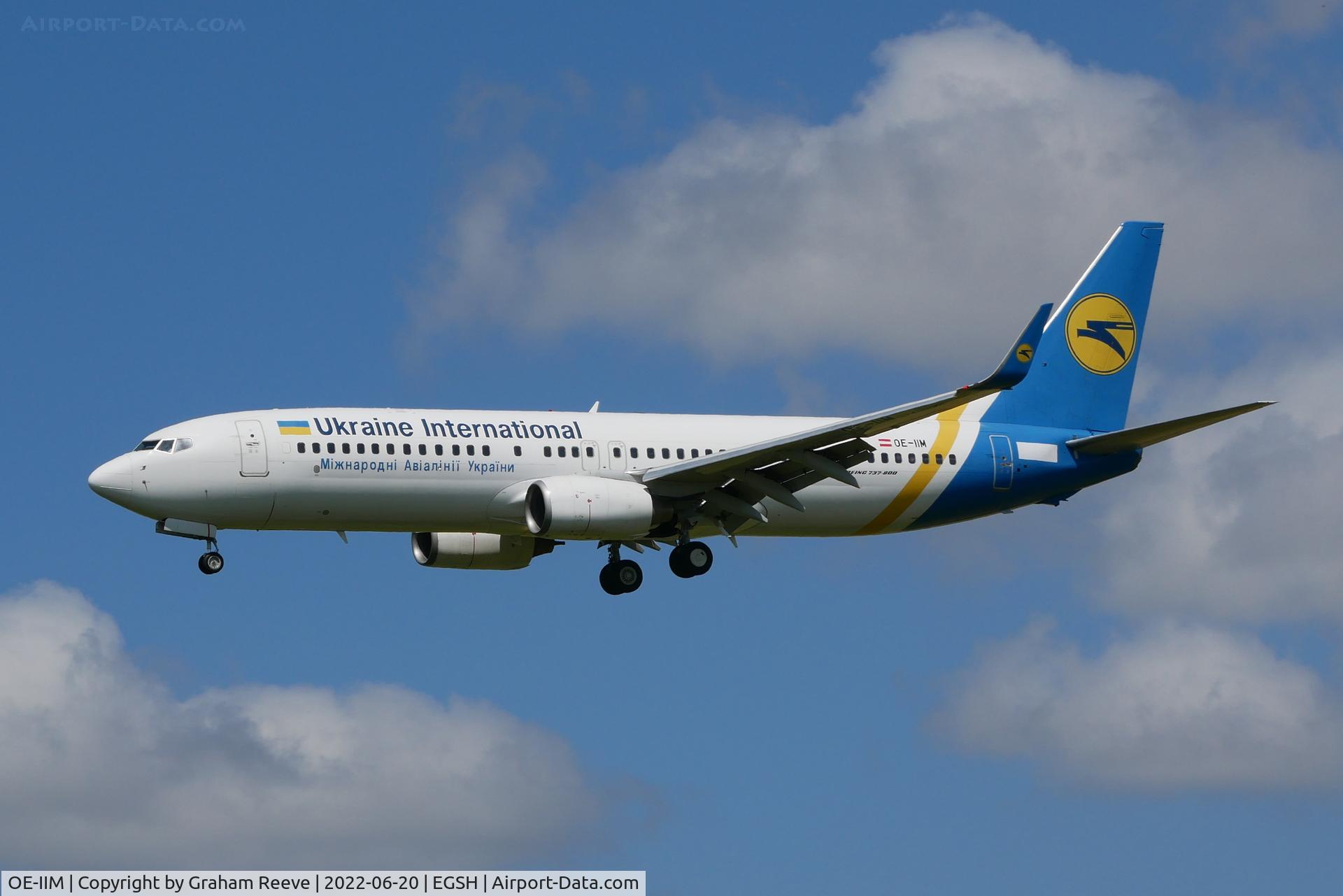 OE-IIM, 2009 Boeing 737-8AS C/N 35017, Landing at Norwich.