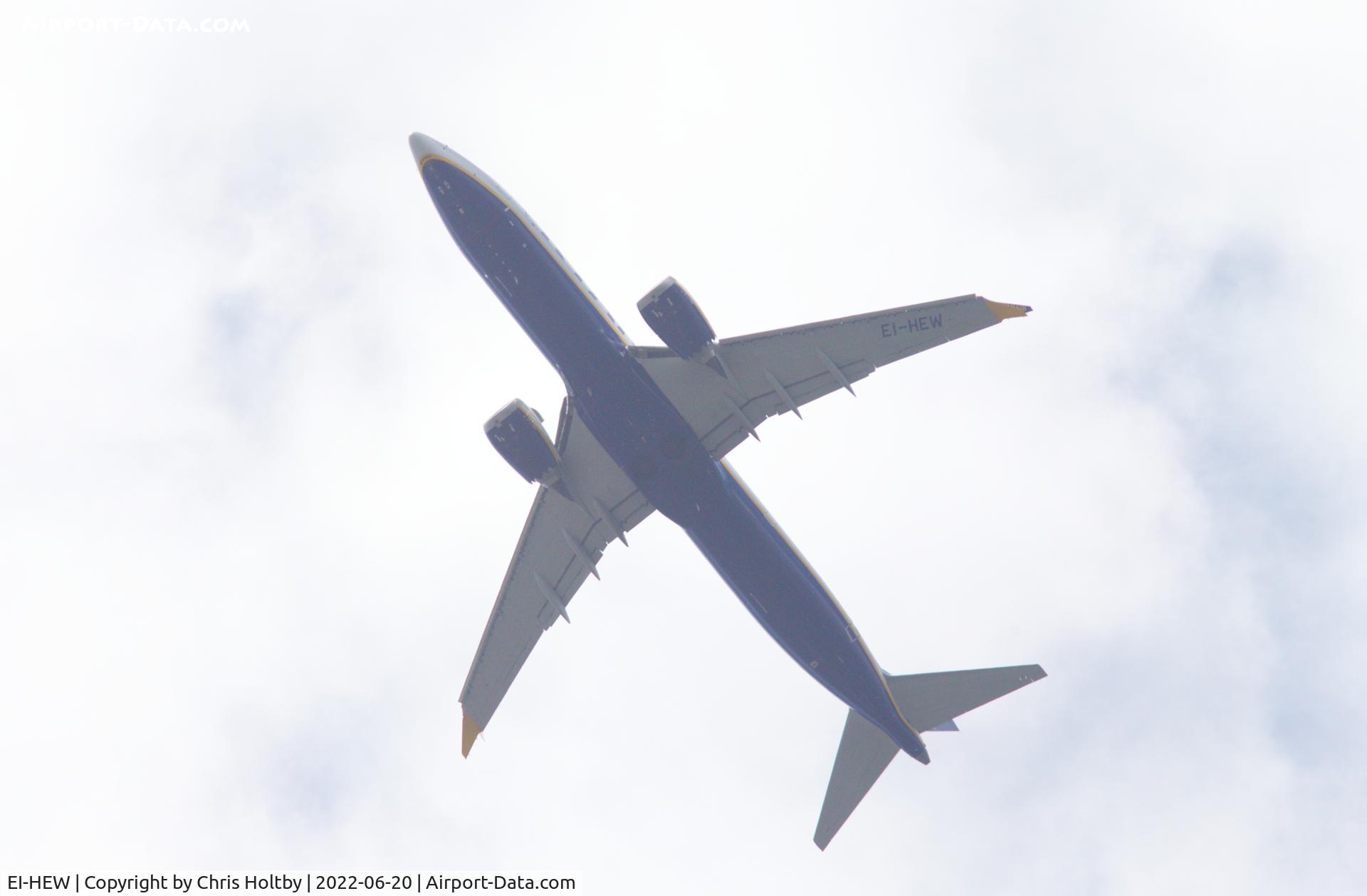 EI-HEW, 2019 Boeing 737-8-200 MAX C/N 62308, Over Rye Meads, Herts