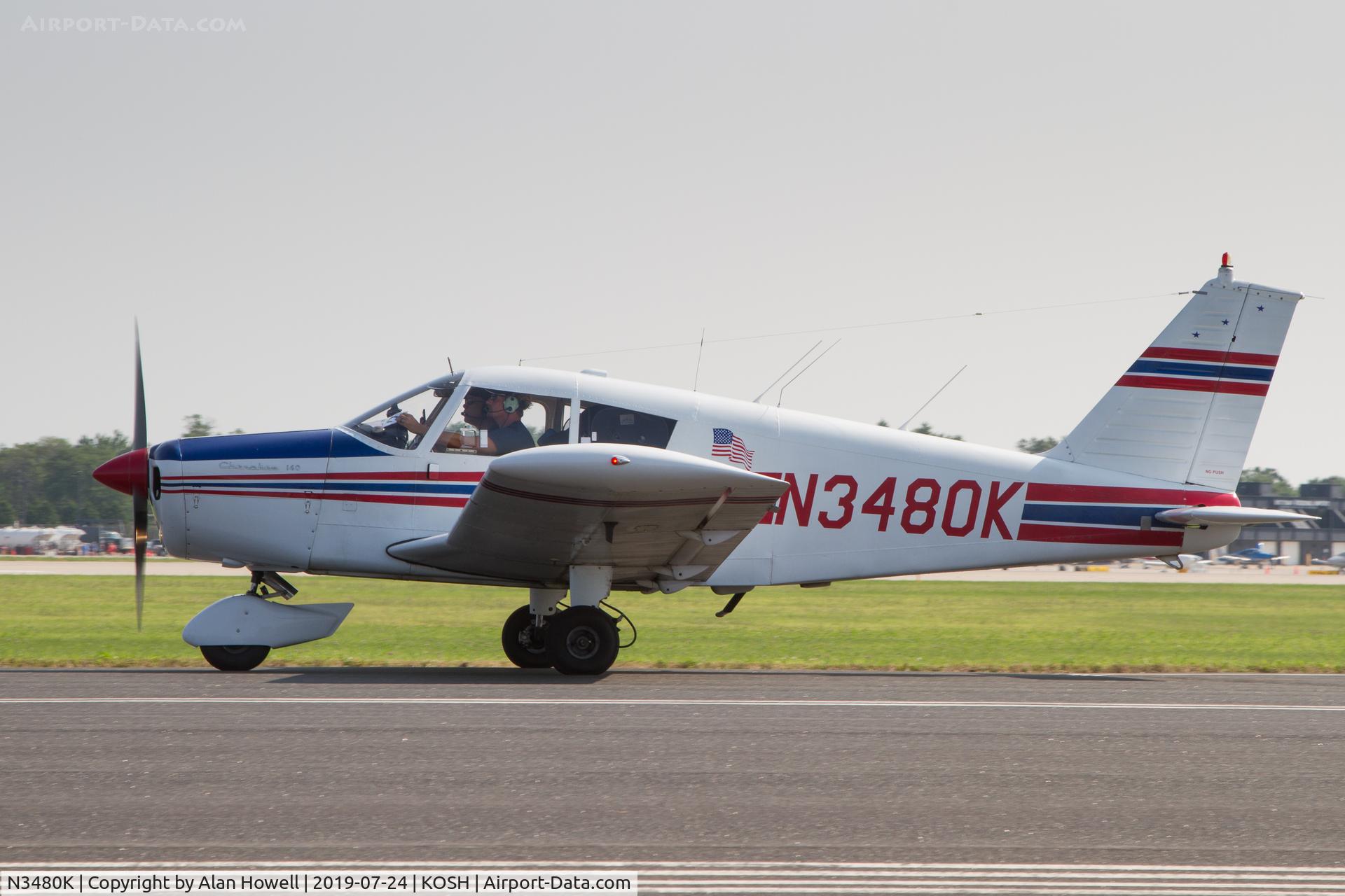 N3480K, 1967 Piper PA-28-140 C/N 28-23575, At AirVenture 2019