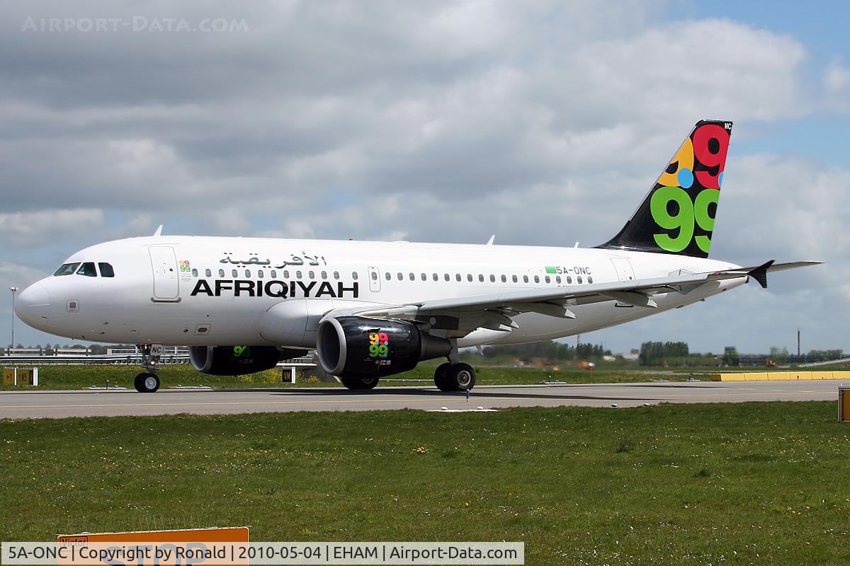 5A-ONC, 2008 Airbus A319-111 C/N 3615, at spl