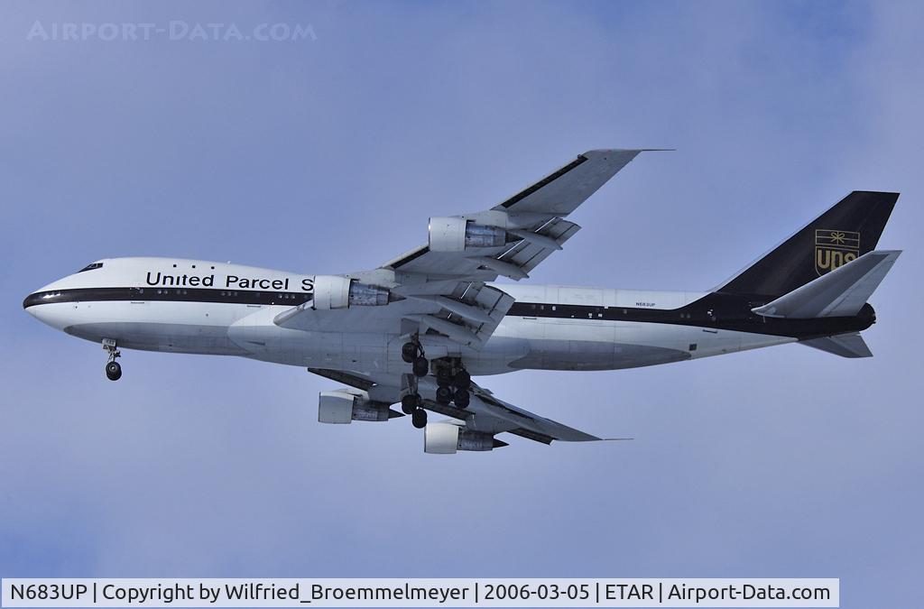 N683UP, 1971 Boeing 747-121SF C/N 20353, On Approach to Ramstein Air Base.