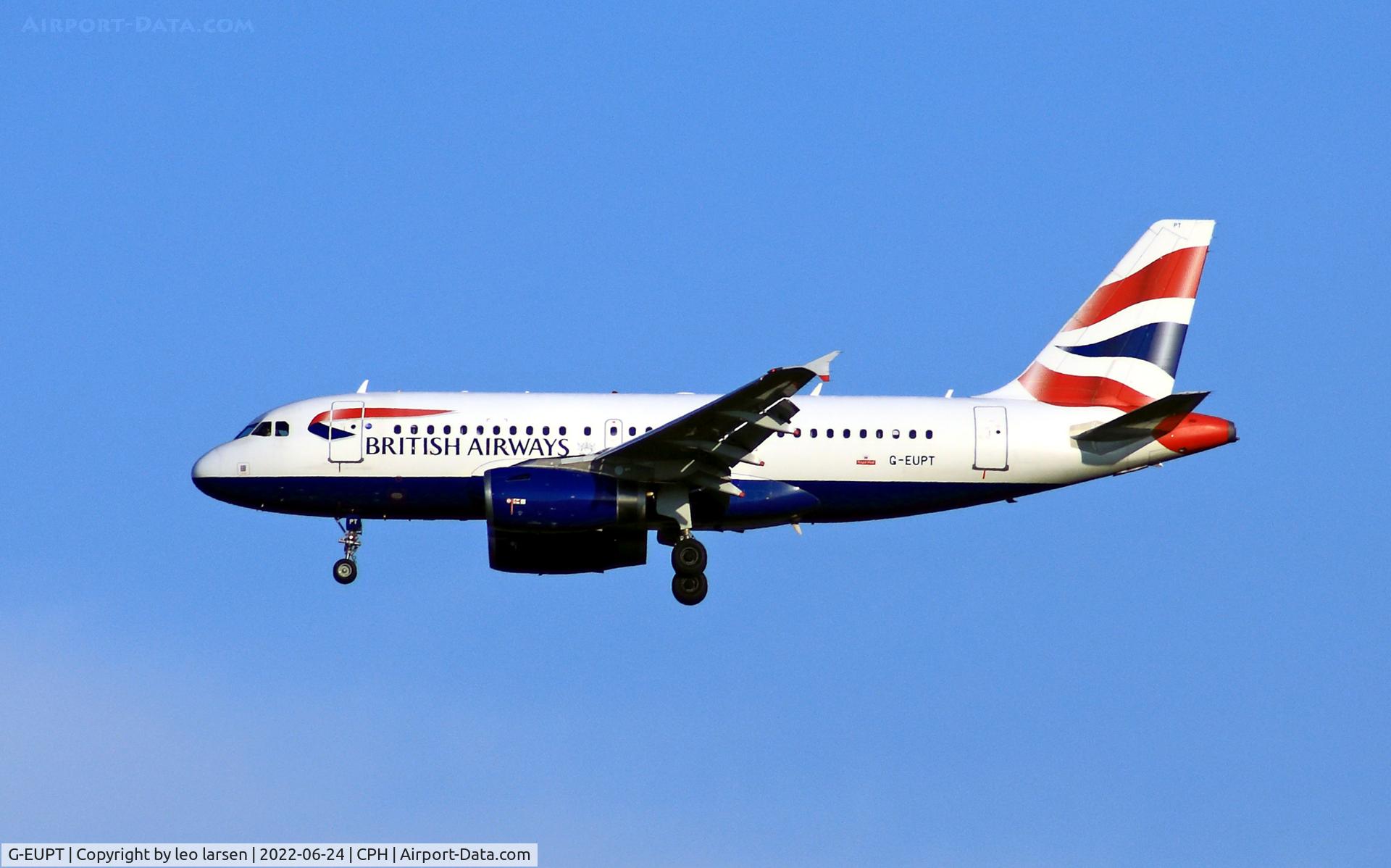 G-EUPT, 2000 Airbus A319-131 C/N 1380, Copenhagen 24.6.2022 LD R-04R