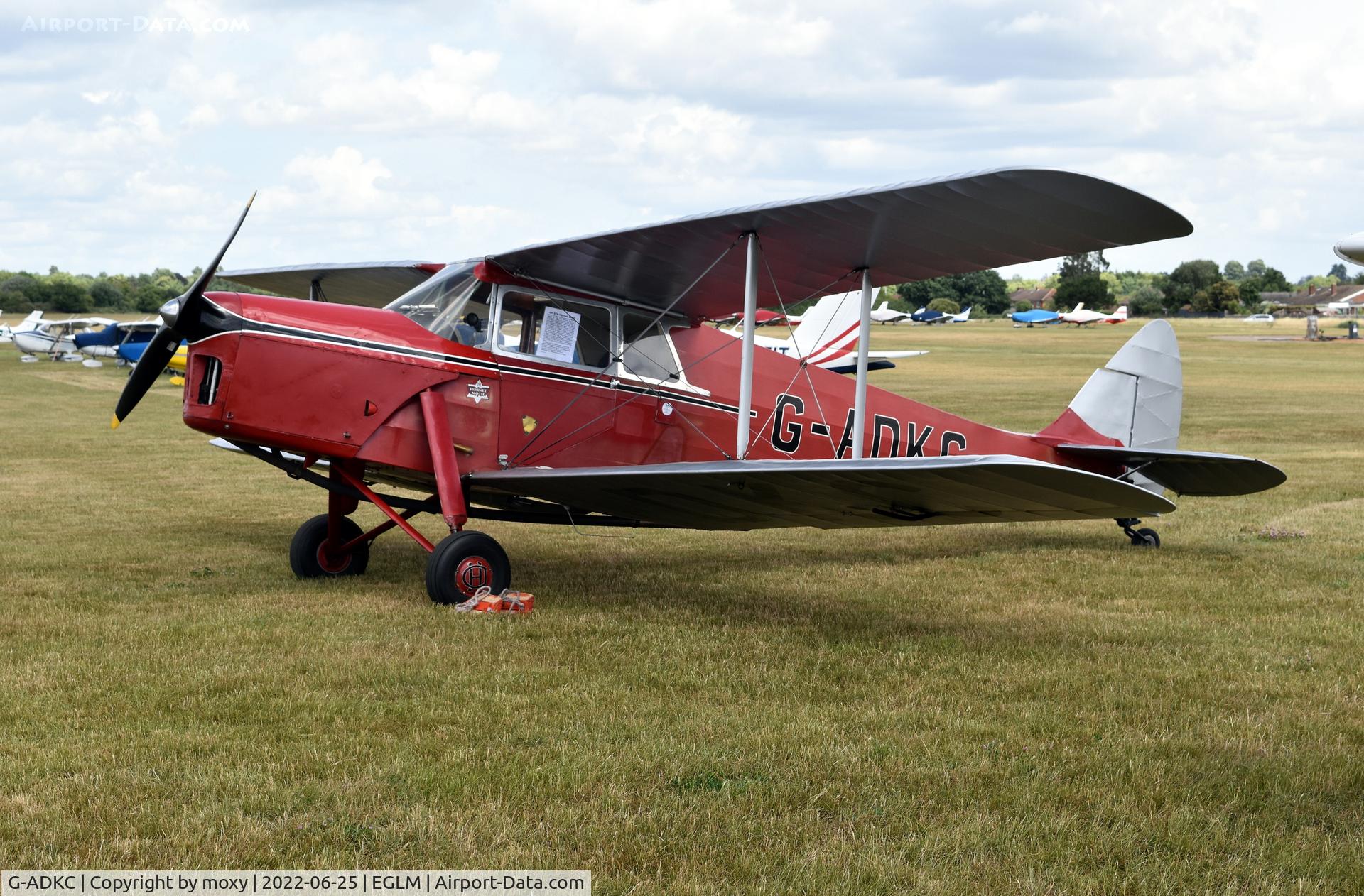 G-ADKC, 1936 De Havilland DH.87B Hornet Moth C/N 8064, De Havilland DH.87B Hornet Moth at White Waltham. Ex X9445