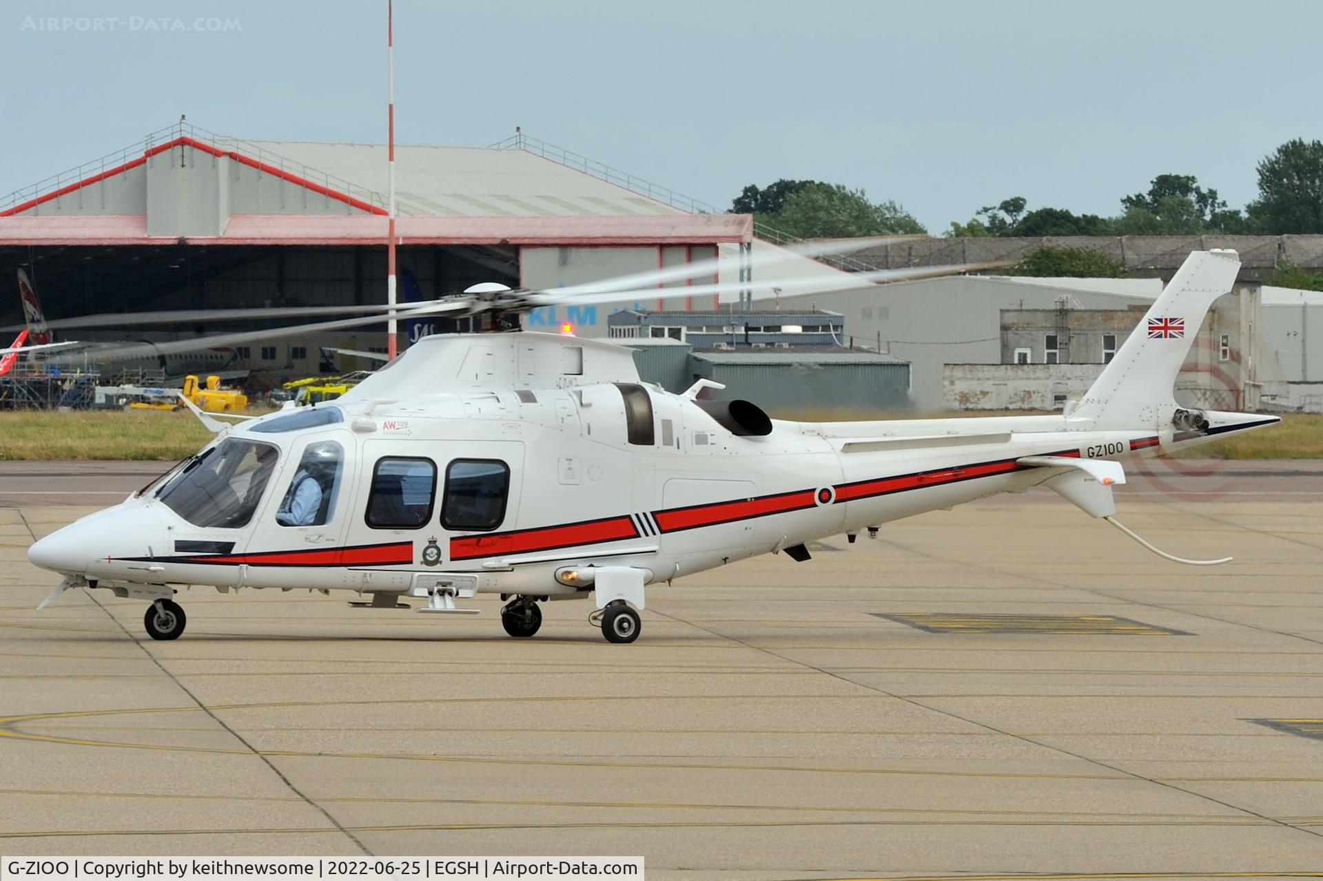 G-ZIOO, 2015 AgustaWestland AW-109SP Grand New C/N 22347, Leaving Norwich following fuel stop.