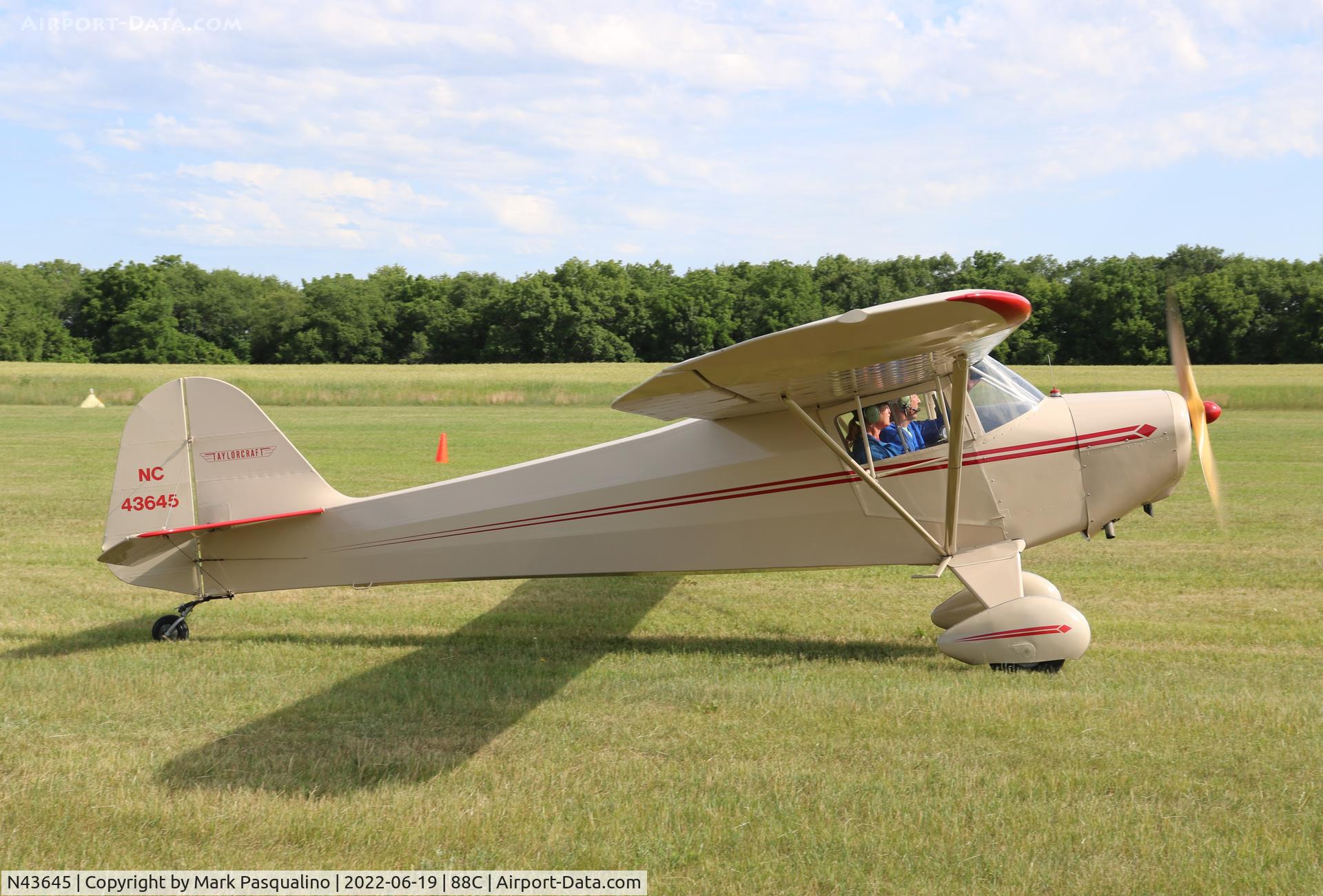 N43645, Taylorcraft BC12-D C/N 7304, Taylorcraft BC12-D