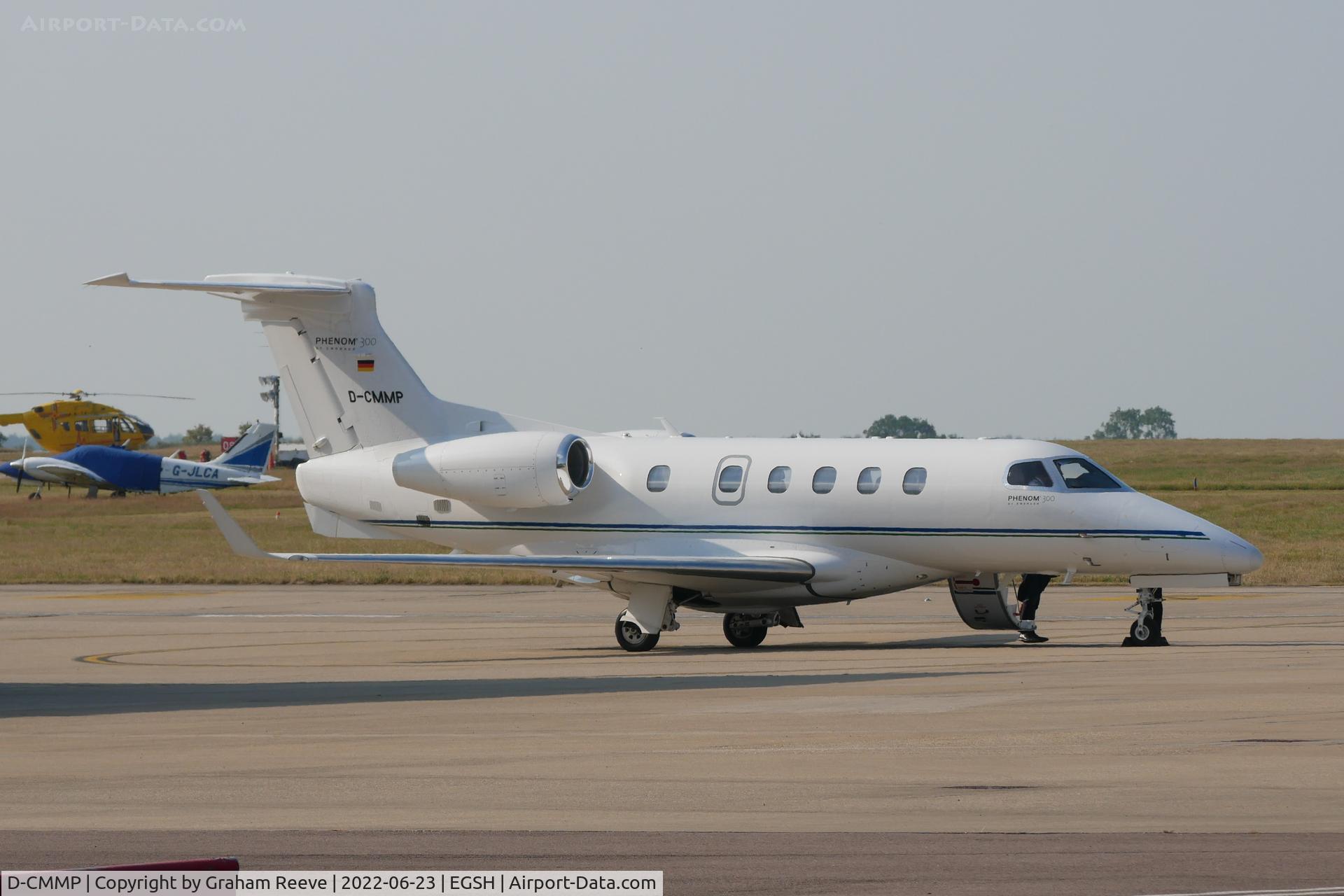 D-CMMP, 2016 Embraer EMB-505 Phenom 300 C/N 50500360, Just landed at Norwich.