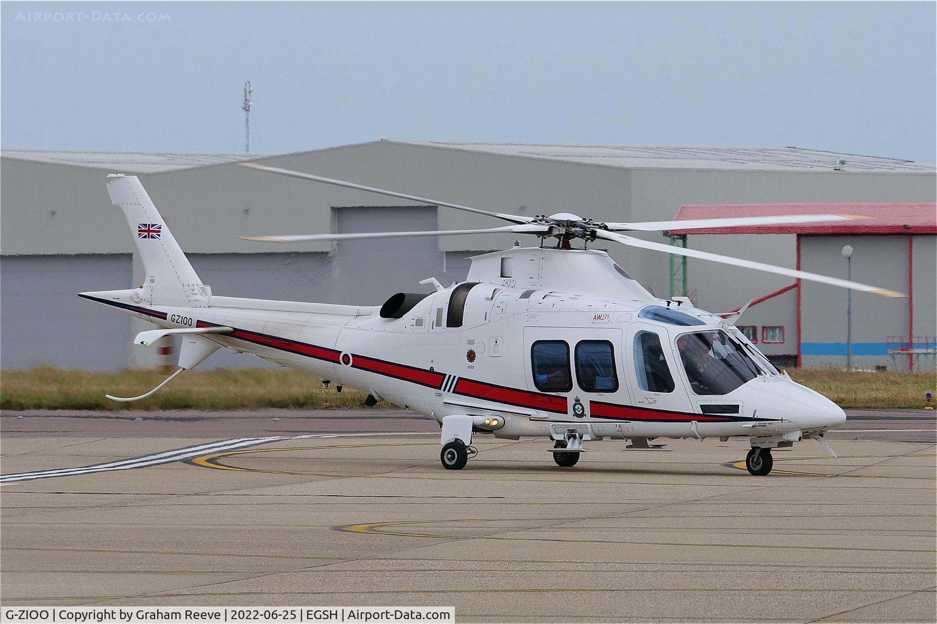 G-ZIOO, 2015 AgustaWestland AW-109SP Grand New C/N 22347, Just landed at Norwich.