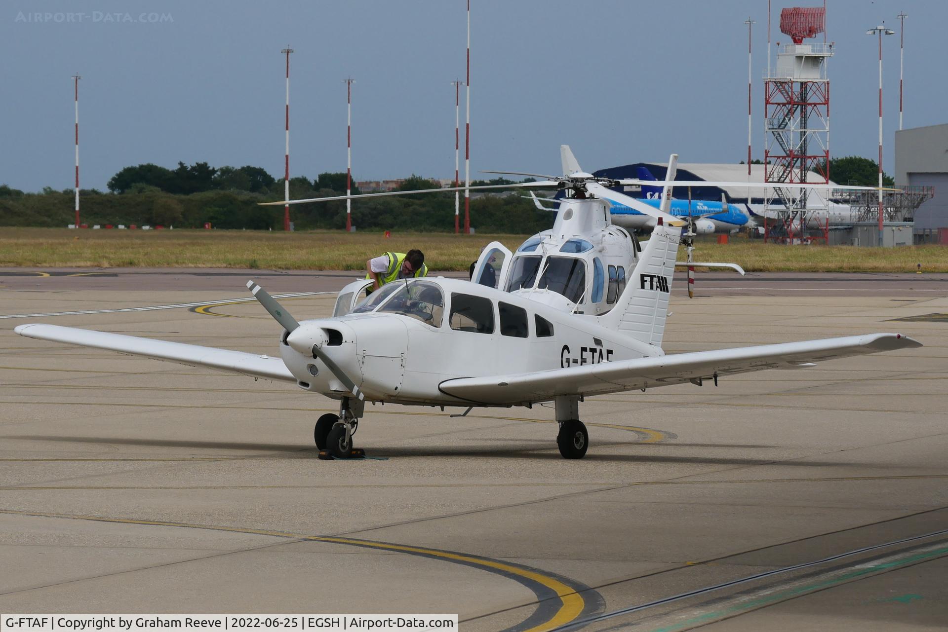 G-FTAF, 1982 Piper PA-28-161 Cherokee Warrior II C/N 28-8216077, Parked at Norwich.
