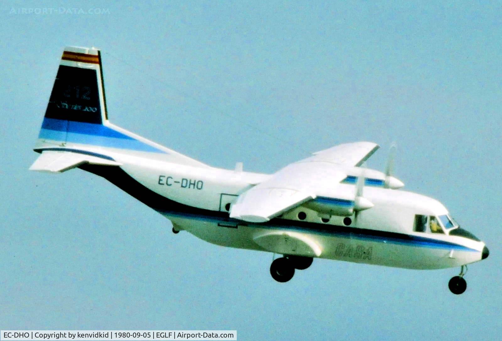 EC-DHO, 1979 CASA C-212-100 Aviocar C/N 139, At Farnborough International 1980.
