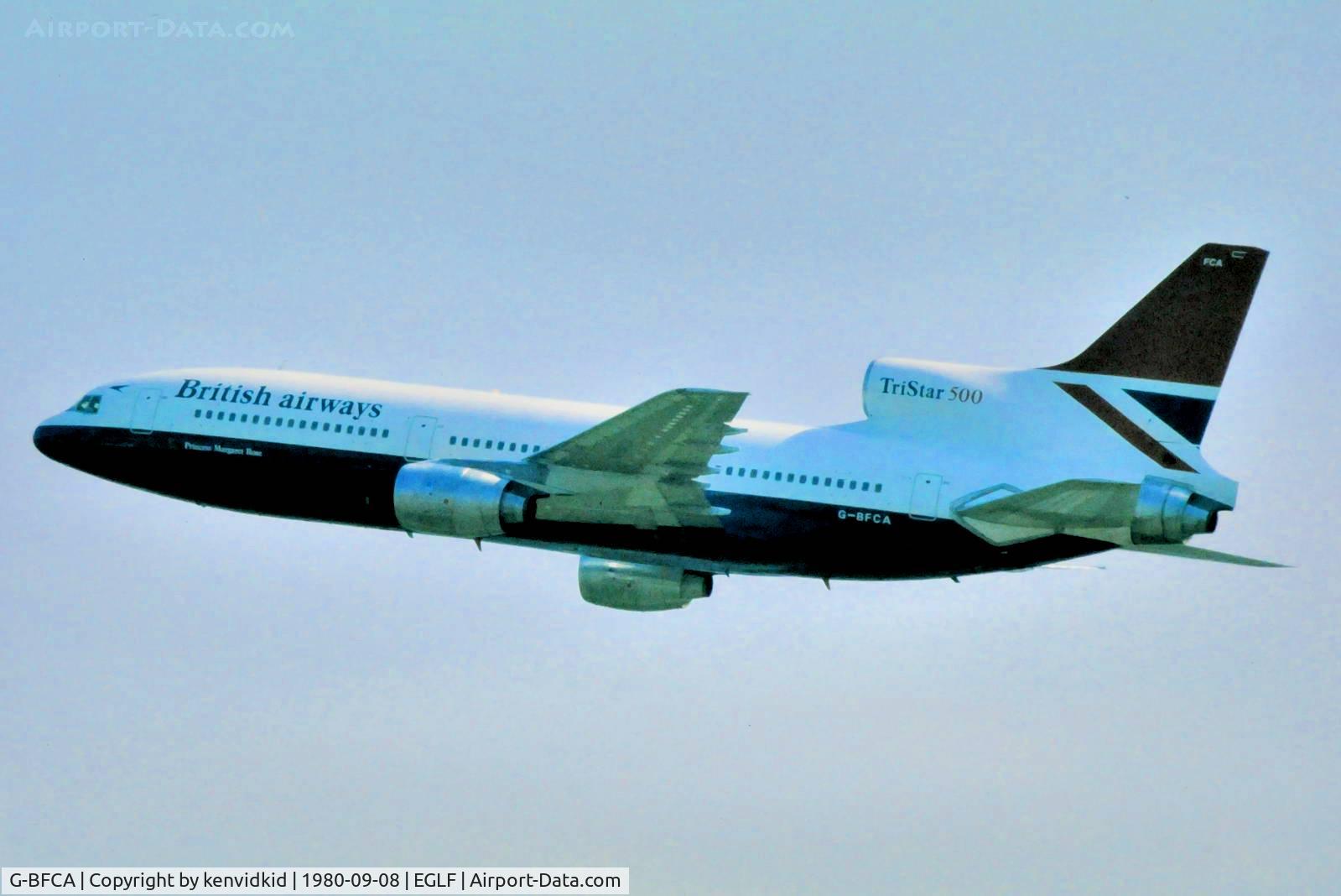 G-BFCA, 1980 Lockheed L-1011-385-3 TriStar 500 C/N 193V-1157, At Farnborough International 1980.