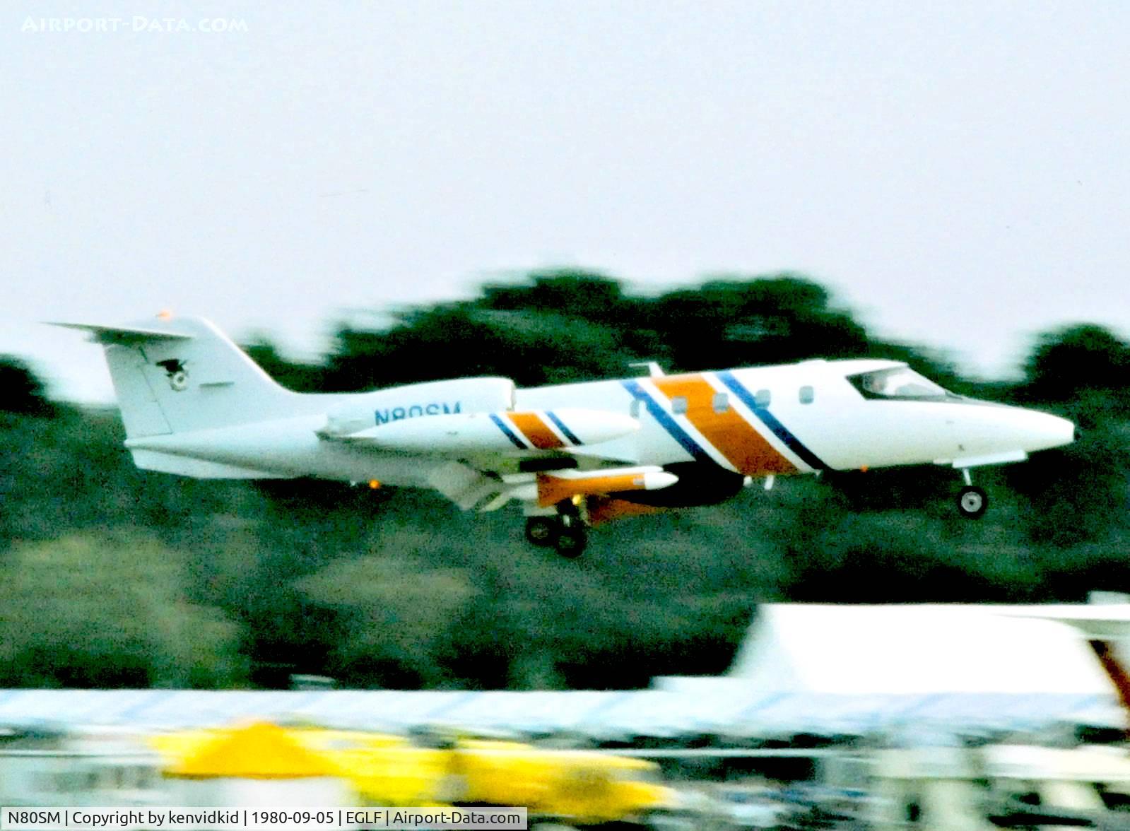 N80SM, Gates Learjet PC-35A Sea Patrol C/N 35A-205, At Farnborough International 1980.