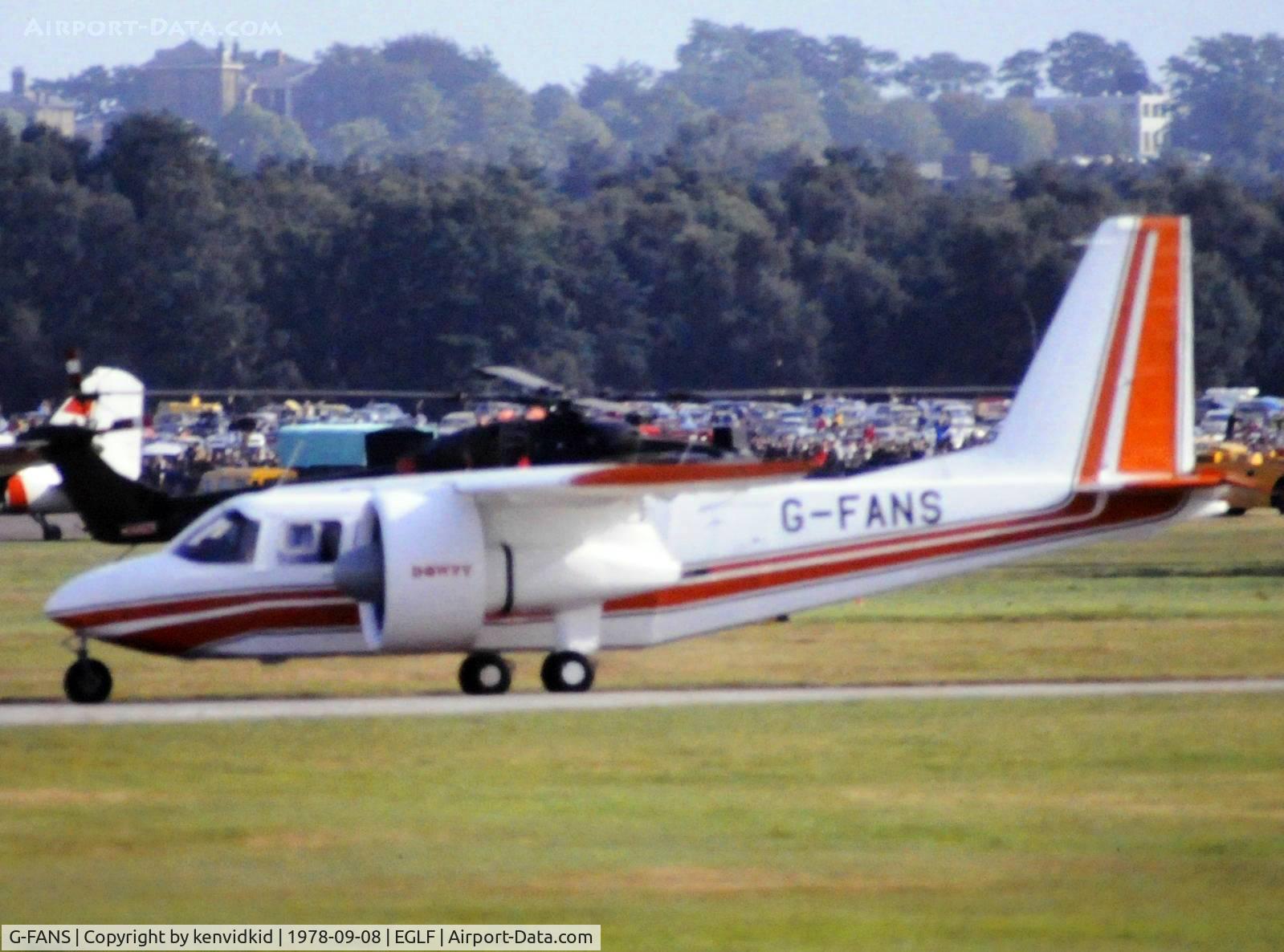 G-FANS, 1971 Britten-Norman BN-2A-27 Islander C/N 251, At Farnborough International 1978.