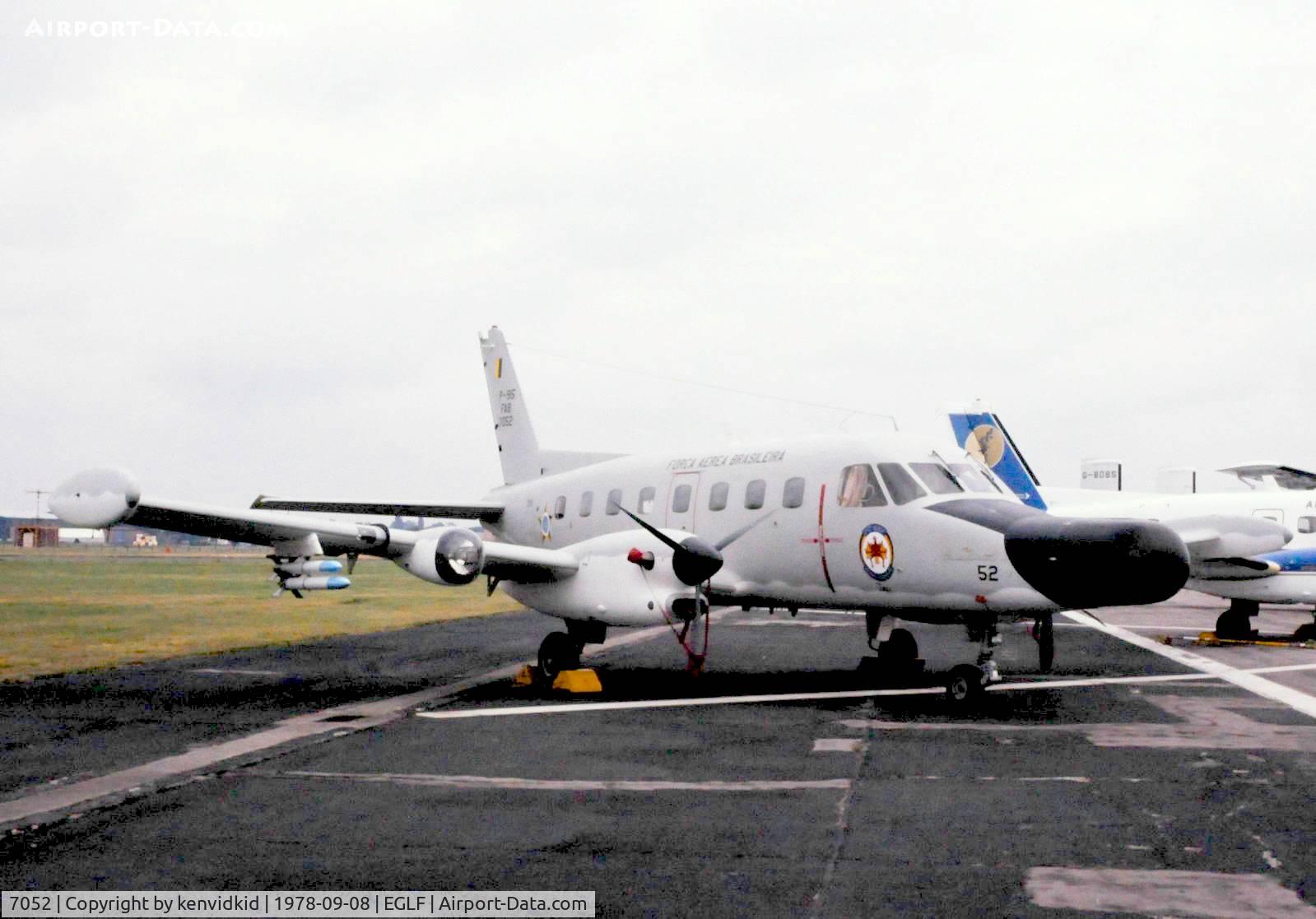 7052, 1977 Embraer P-95A Bandeirulha (EMB-111A) C/N 110155, At Farnborough International 1978.