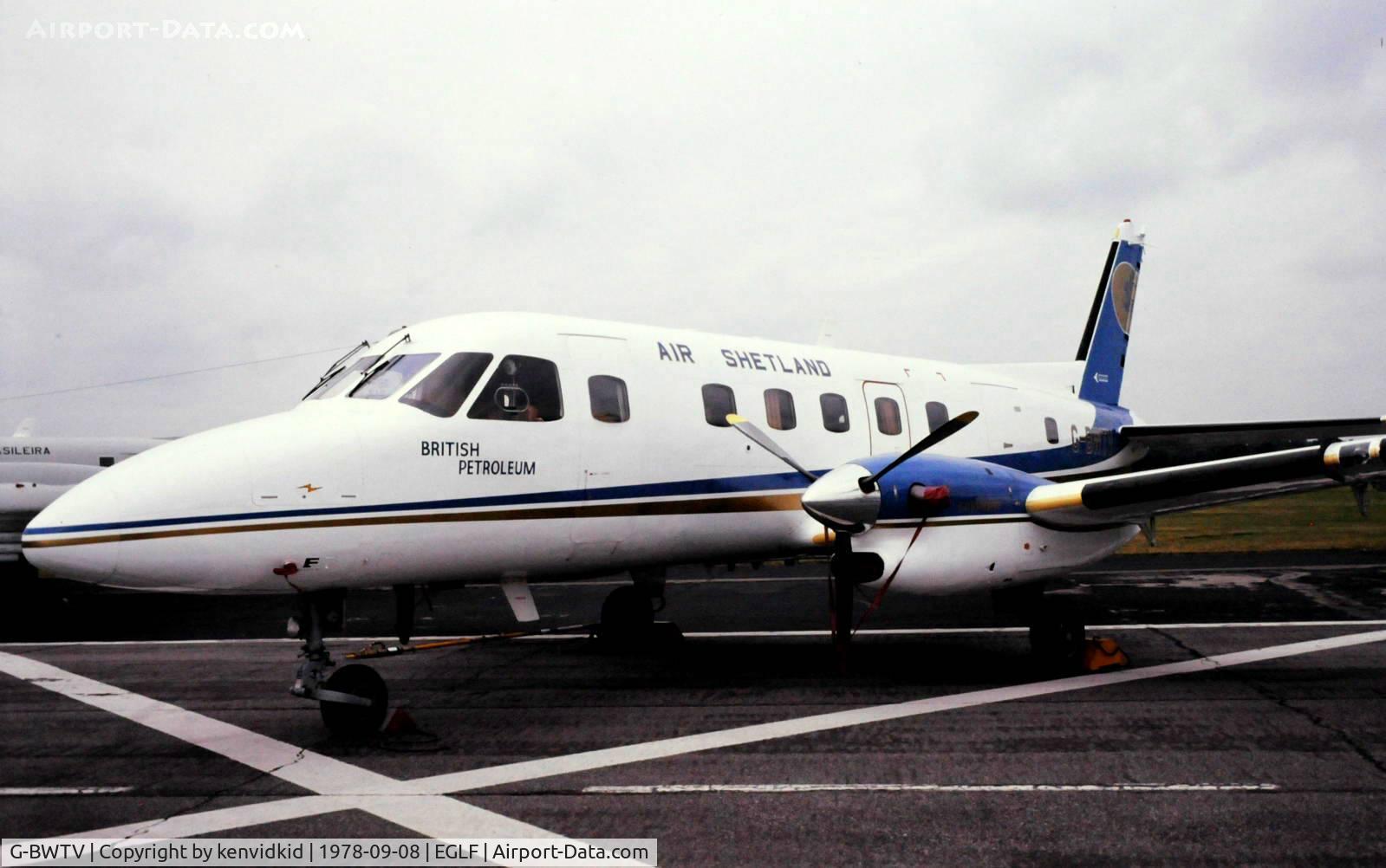 G-BWTV, 1977 Embraer EMB-110P2 Bandeirante C/N 110153, At Farnborough International 1978.