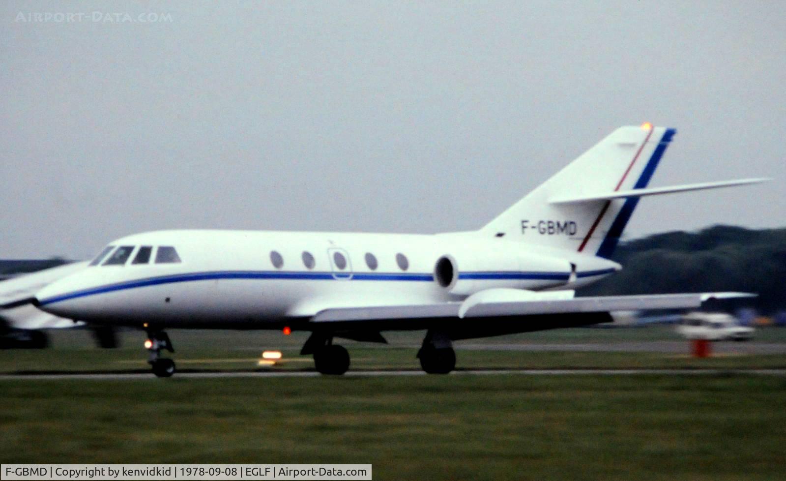 F-GBMD, 1978 Dassault Falcon (Mystere) 20F C/N 375, At Farnborough International 1978.