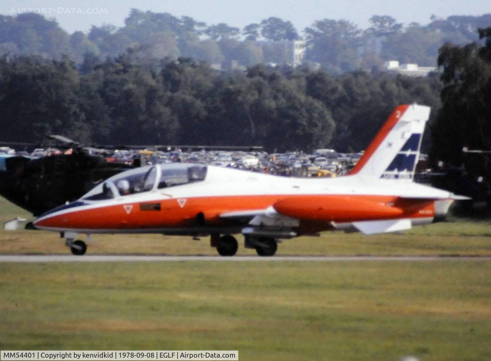 MM54401, 1978 Aermacchi MB-339A C/N 6597/004/AA001, At Farnborough International 1978.