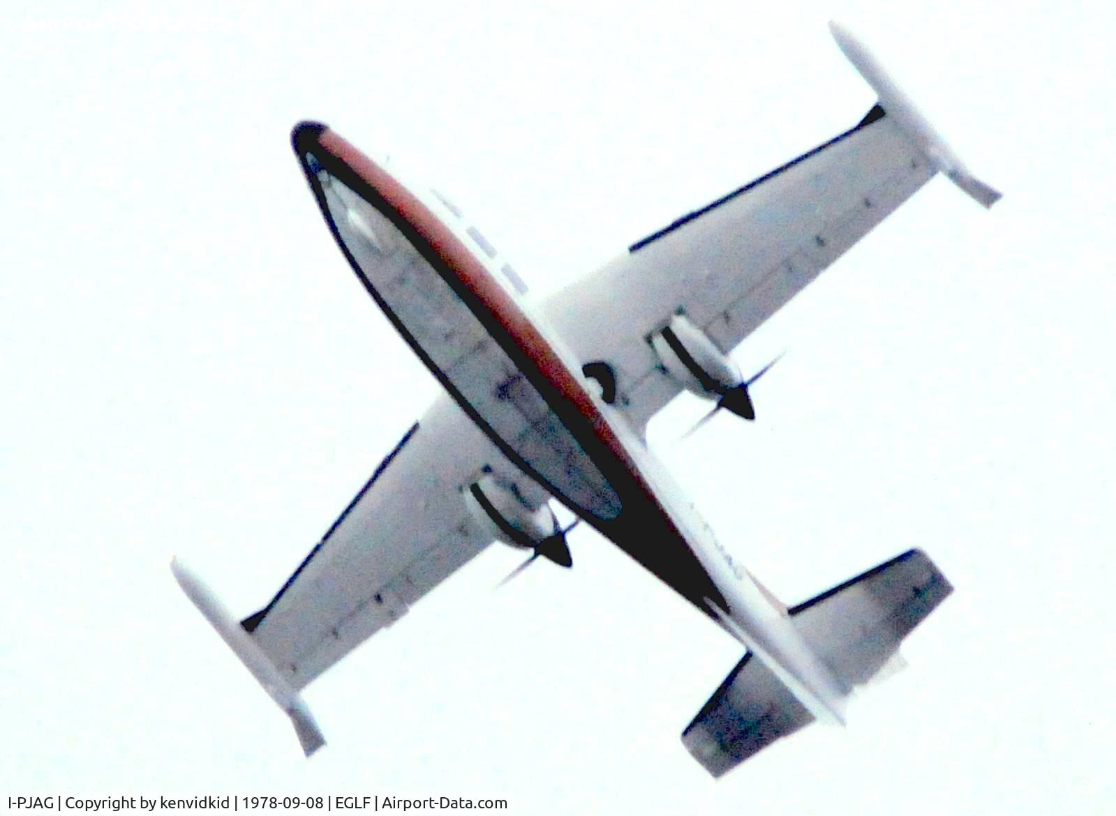 I-PJAG, Piaggio P-166DL-3 C/N 416, At Farnborough International 1978.
