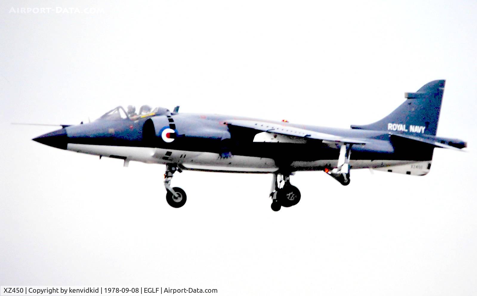 XZ450, 1978 British Aerospace Sea Harrier FRS.1 C/N 41H-912004, At Farnborough International 1978.