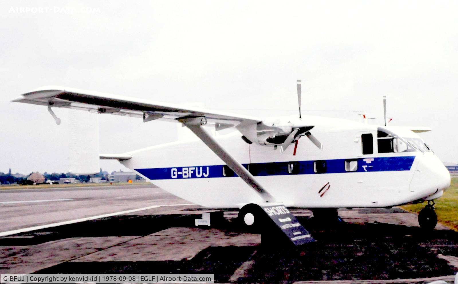 G-BFUJ, 1978 Short SC-7 Skyvan 3-100 C/N SH.1960, At Farnborough International 1978.