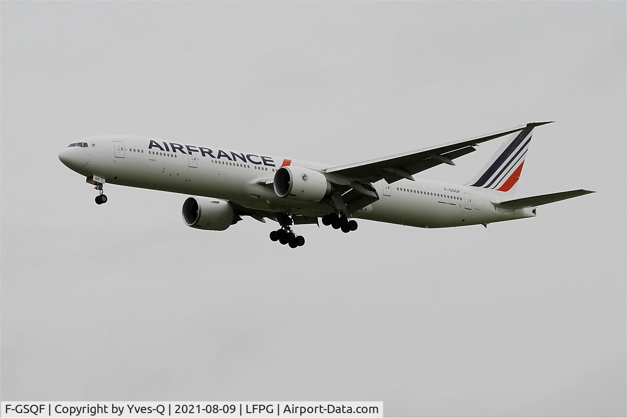 F-GSQF, 2004 Boeing 777-328/ER C/N 32849, Boeing 777-328-ER, On final rwy 26L, Roissy Charles De Gaulle airport (LFPG-CDG)