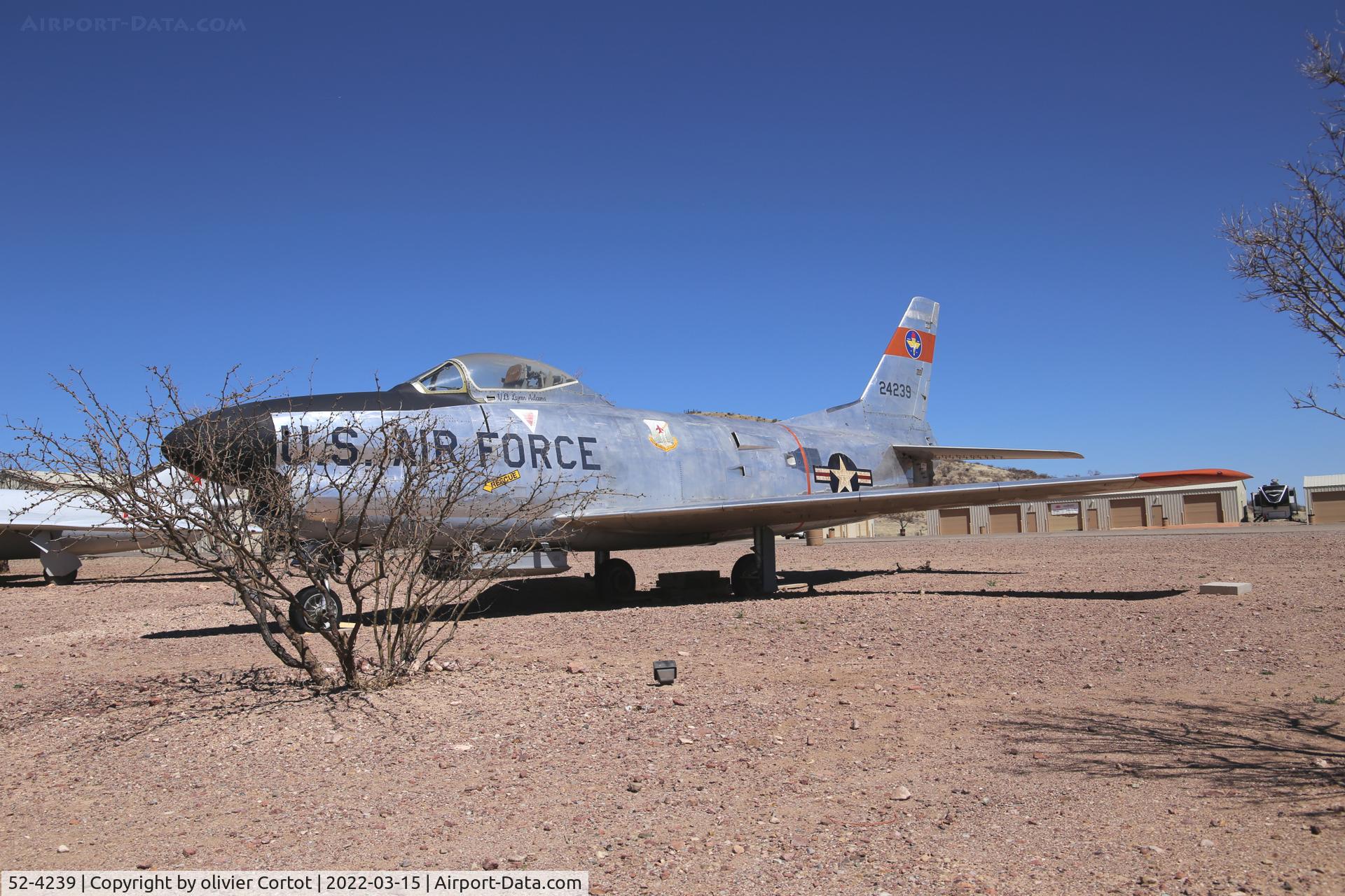 52-4239, 1952 North American F-86L Sabre C/N 190-642, Now displayed at Wilcox AZ
