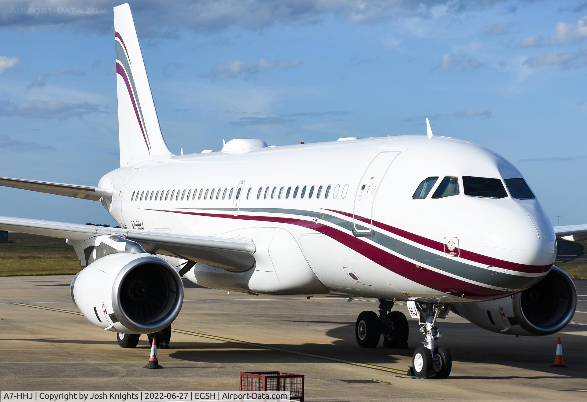 A7-HHJ, 2000 Airbus A319-133XCJ C/N 1335, On Stand After Respray.