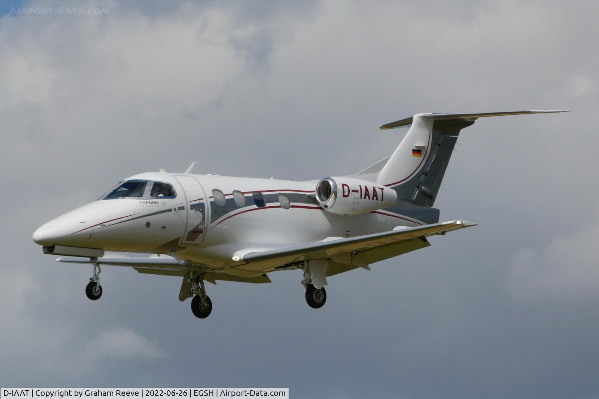 D-IAAT, 2010 Embraer EMB-500 Phenom 100 C/N 50000162, Landing at Norwich,
