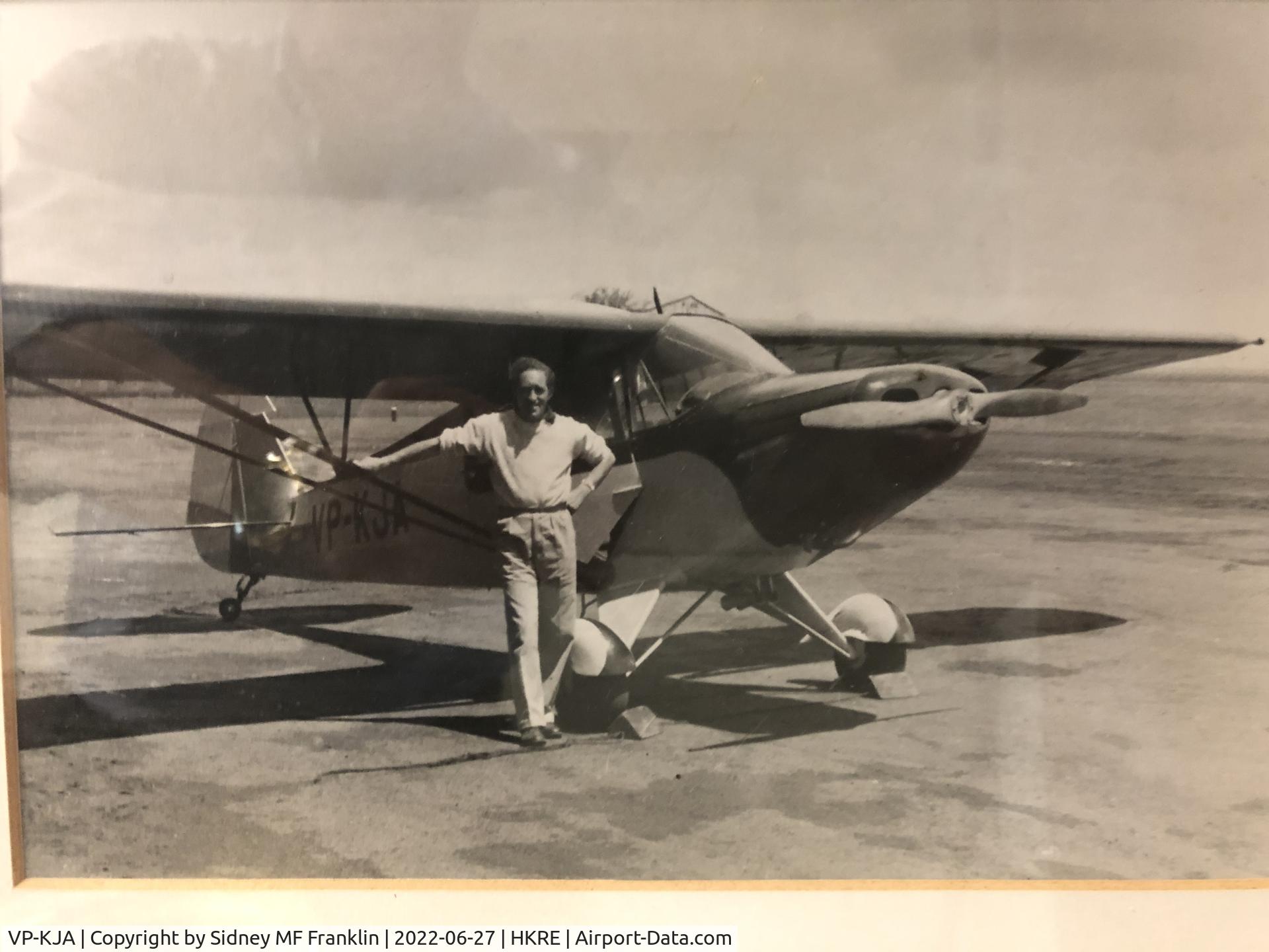 VP-KJA, 1947 Piper PA-12 Super Cruiser C/N 12-3966, This is my father Sidney Franklin who used this Aircraft when he lived in Kenya after the war..
He had been a Mosquito Pilot in WW2 in Burma.