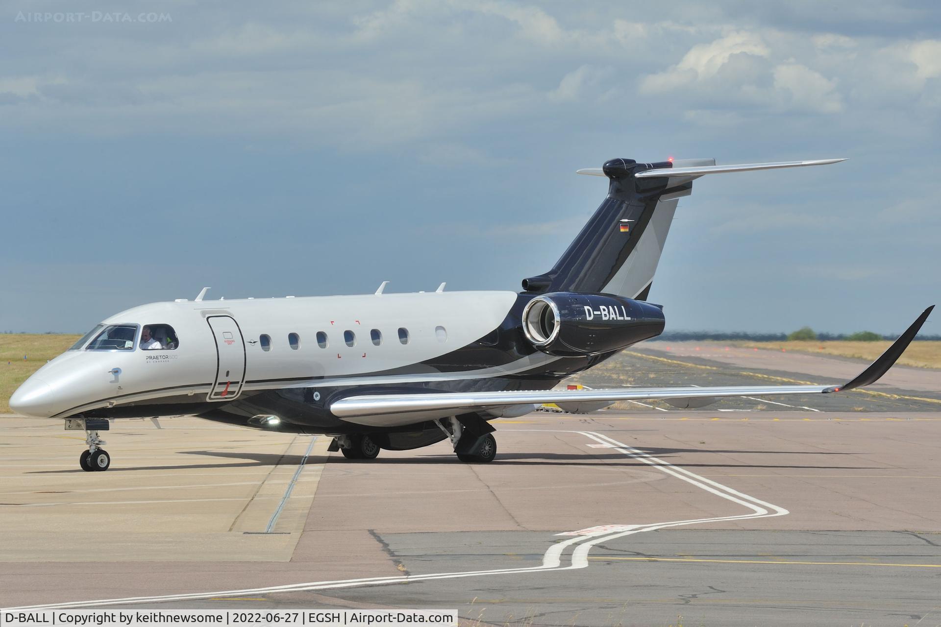D-BALL, 2021 Embraer EMB-550 Praetor 600 C/N 55020133, Arriving at Norwich from Turkiye.