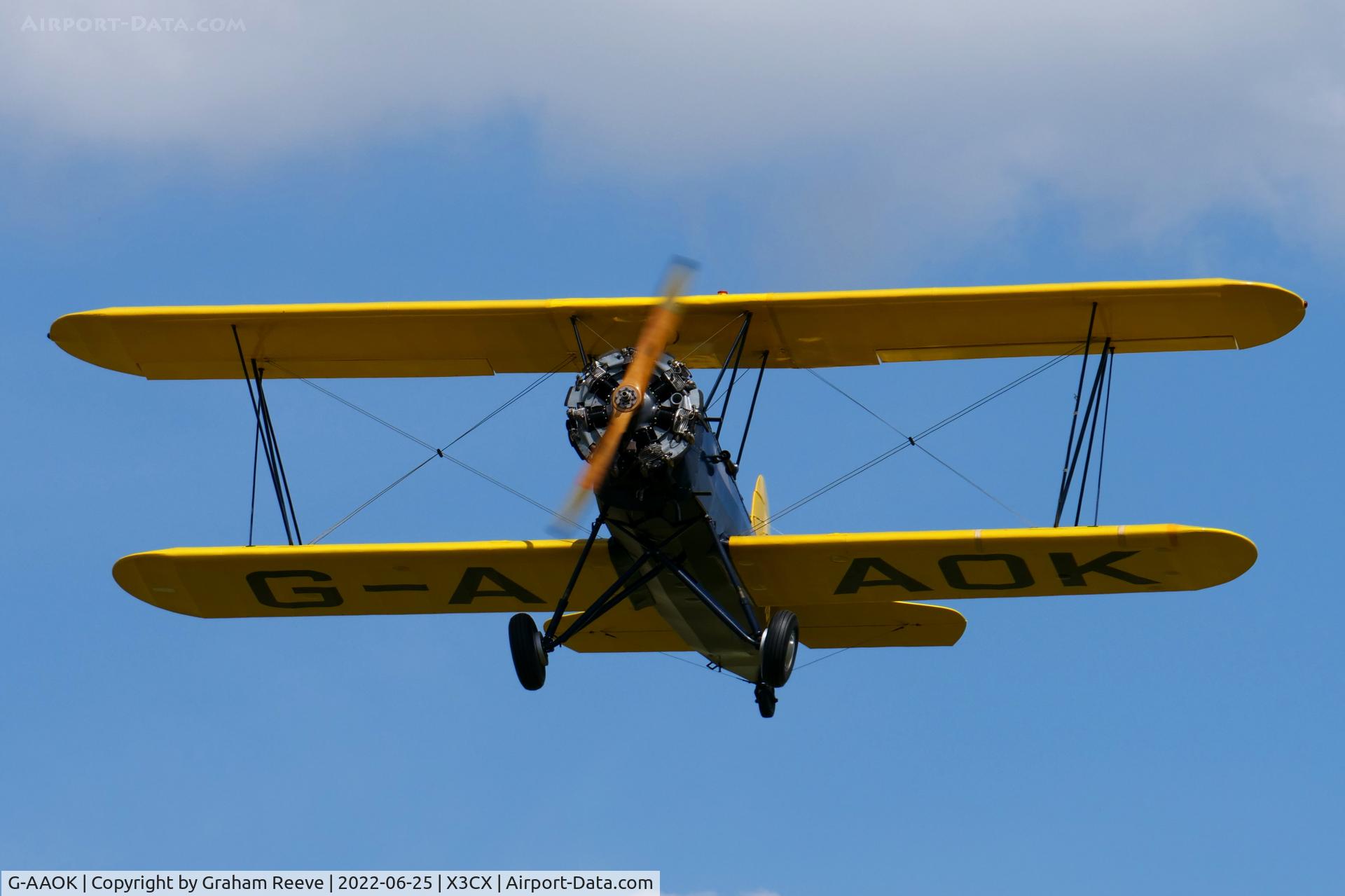 G-AAOK, 1929 Curtiss-Wright Travel Air 12Q C/N 2026, Departing from Northrepps.