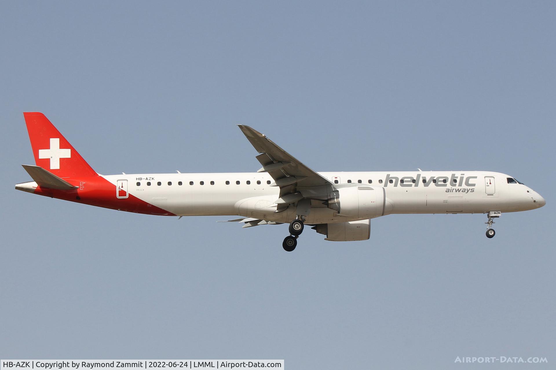 HB-AZK, 2021 Embraer E195-E2 (ERJ-190-400STD) C/N 19020058, Embraer E195-E2 HB-AZK Helvetic Airways