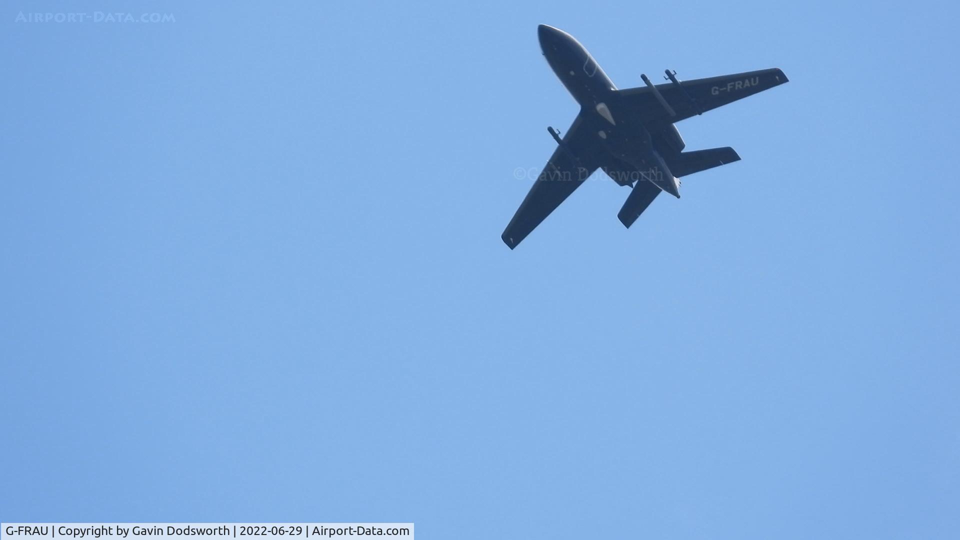 G-FRAU, 1967 Dassault Falcon (Mystere) 20C C/N 97, Above Darlington on June 29th 2022
